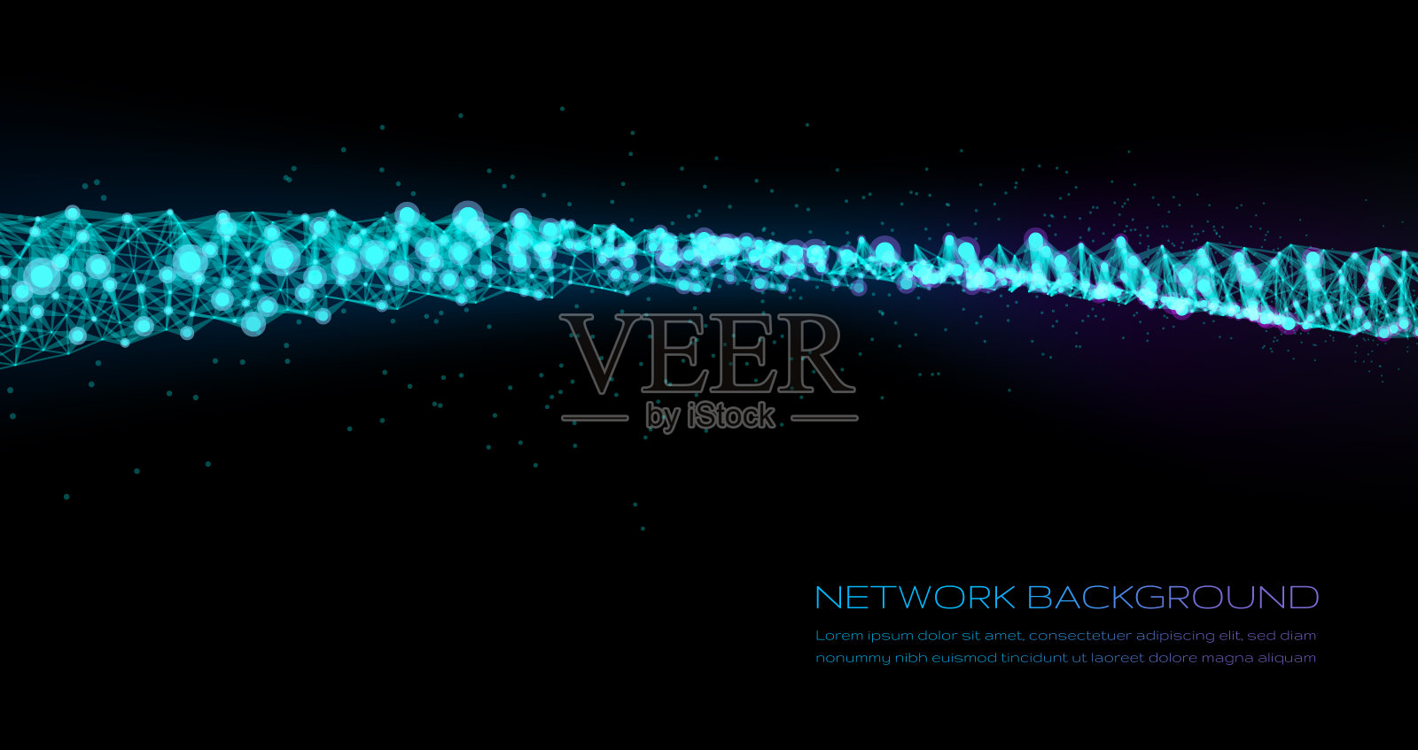 抽象的网络背景。区块链。插画图片素材