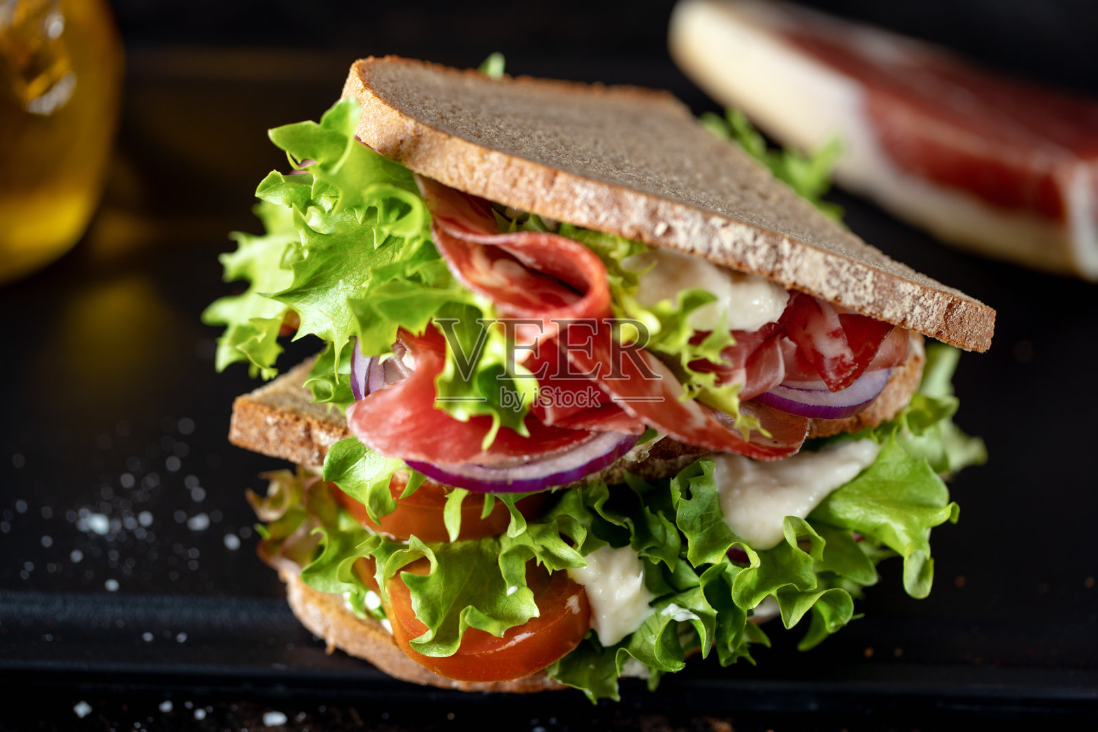 健康的火腿三明治照片摄影图片