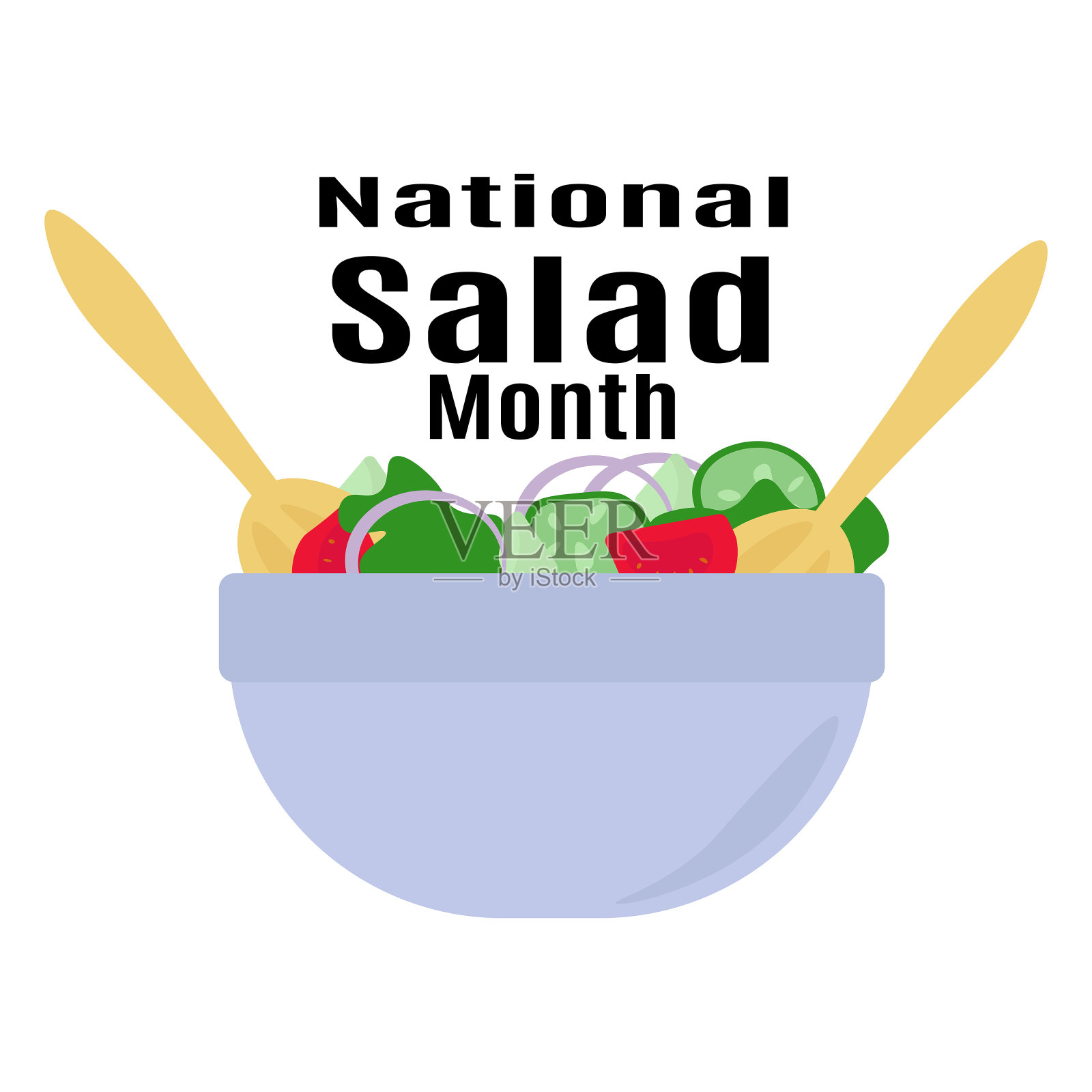 国家沙拉月，海报，横幅，传单，卡片或菜单设计的想法插画图片素材