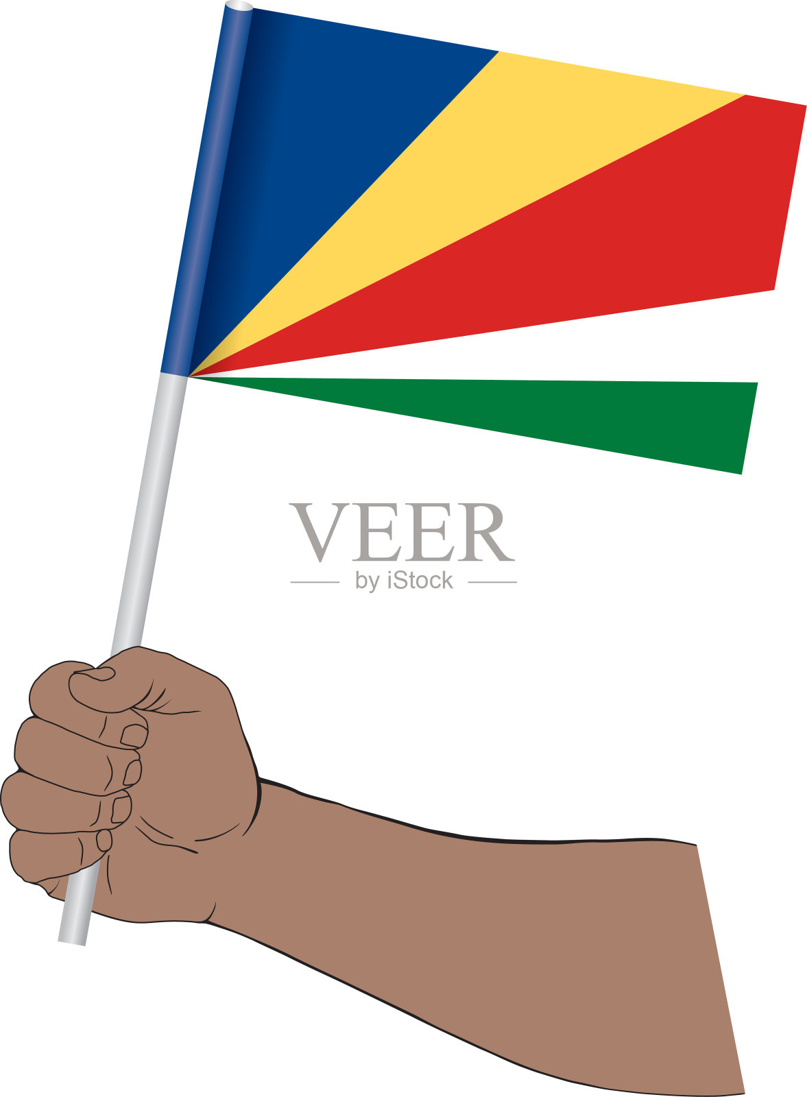 手握塞舌尔国旗设计元素图片