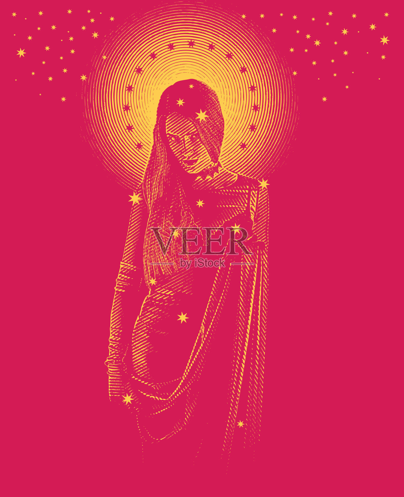 哥特式女人星座插画图片素材