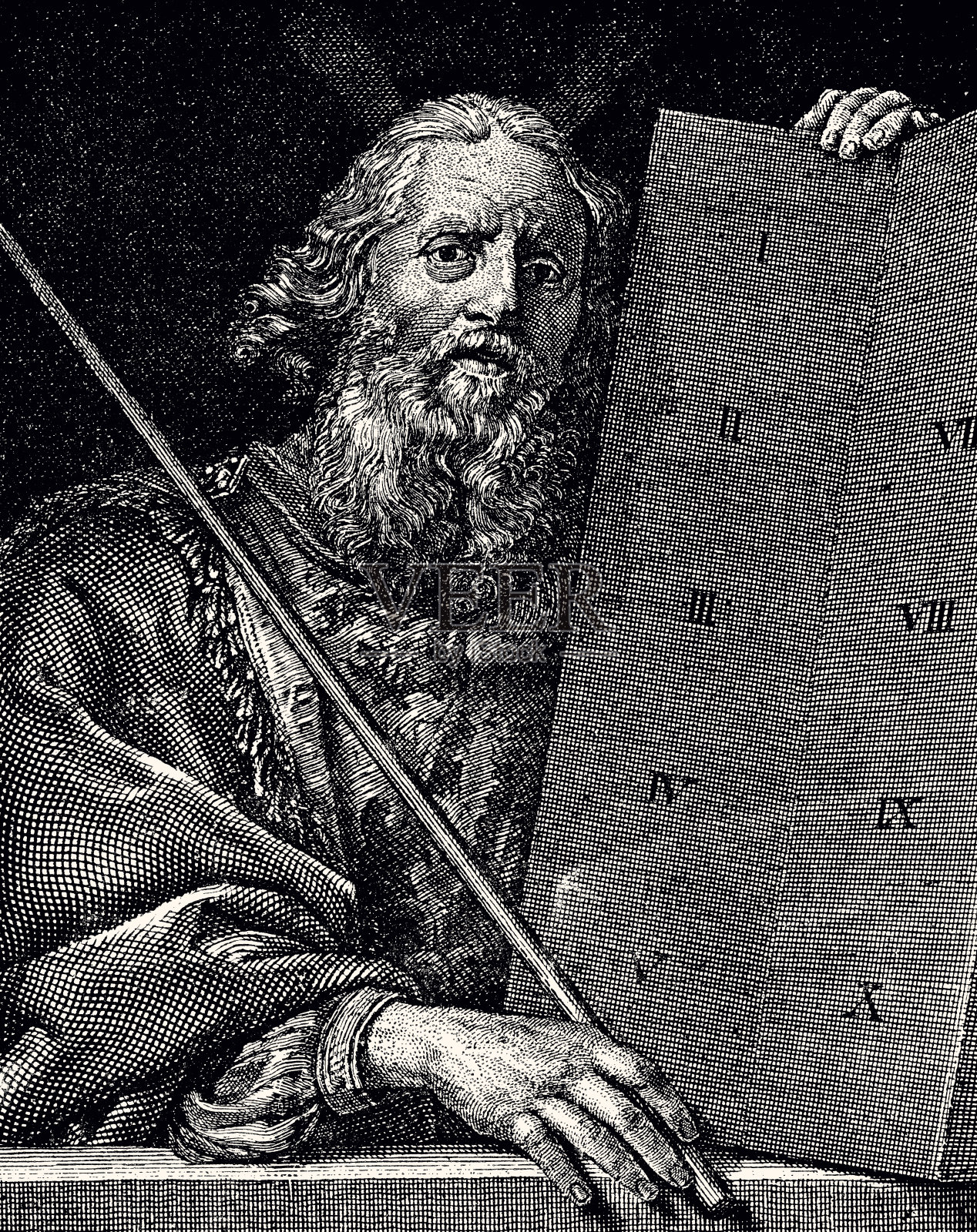 摩西:十诫(XXXL)插画图片素材