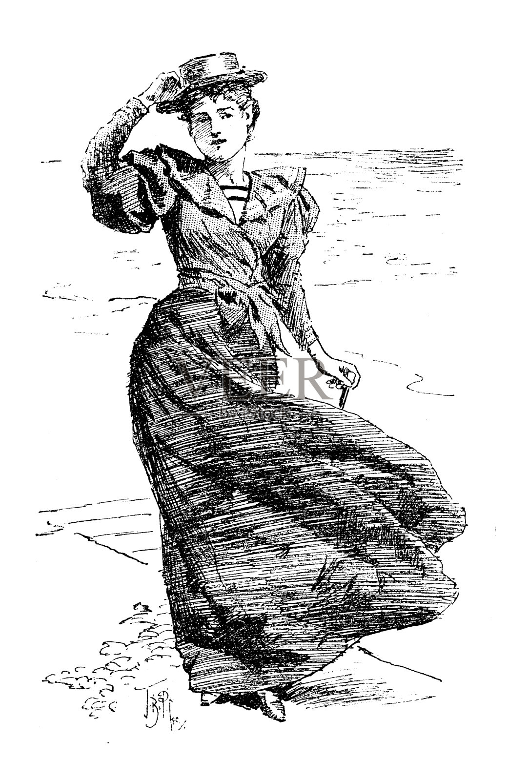 英国伦敦讽刺漫画漫画漫画插图:女人插画图片素材