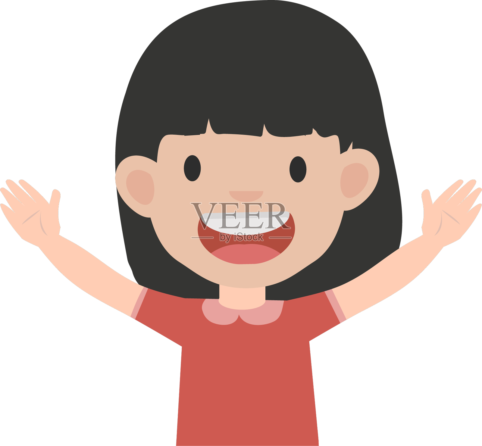 可爱快乐的女孩卡通设计元素图片