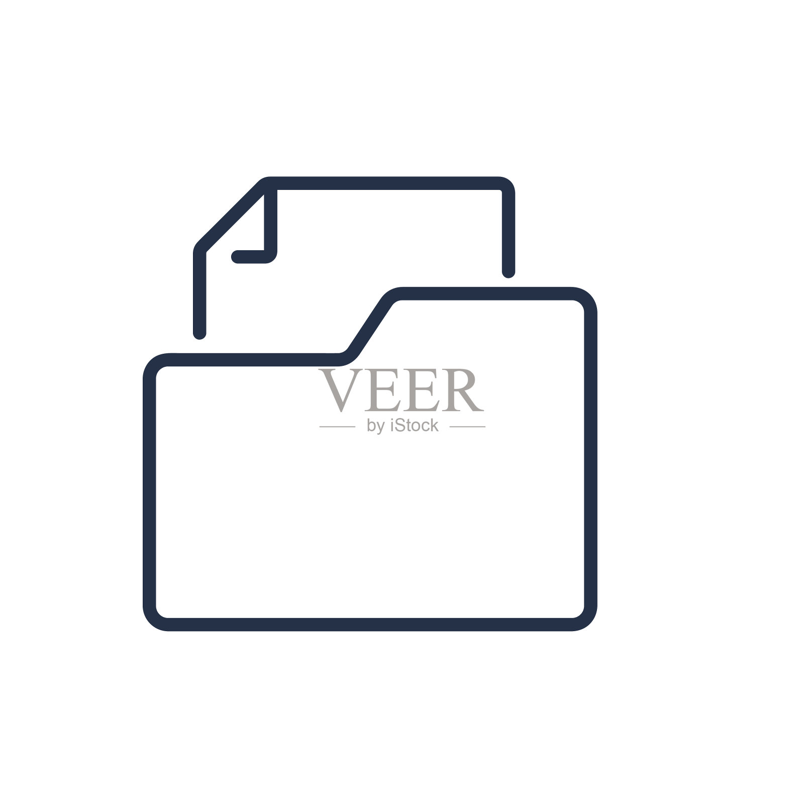 文档文件夹细线图标插画图片素材