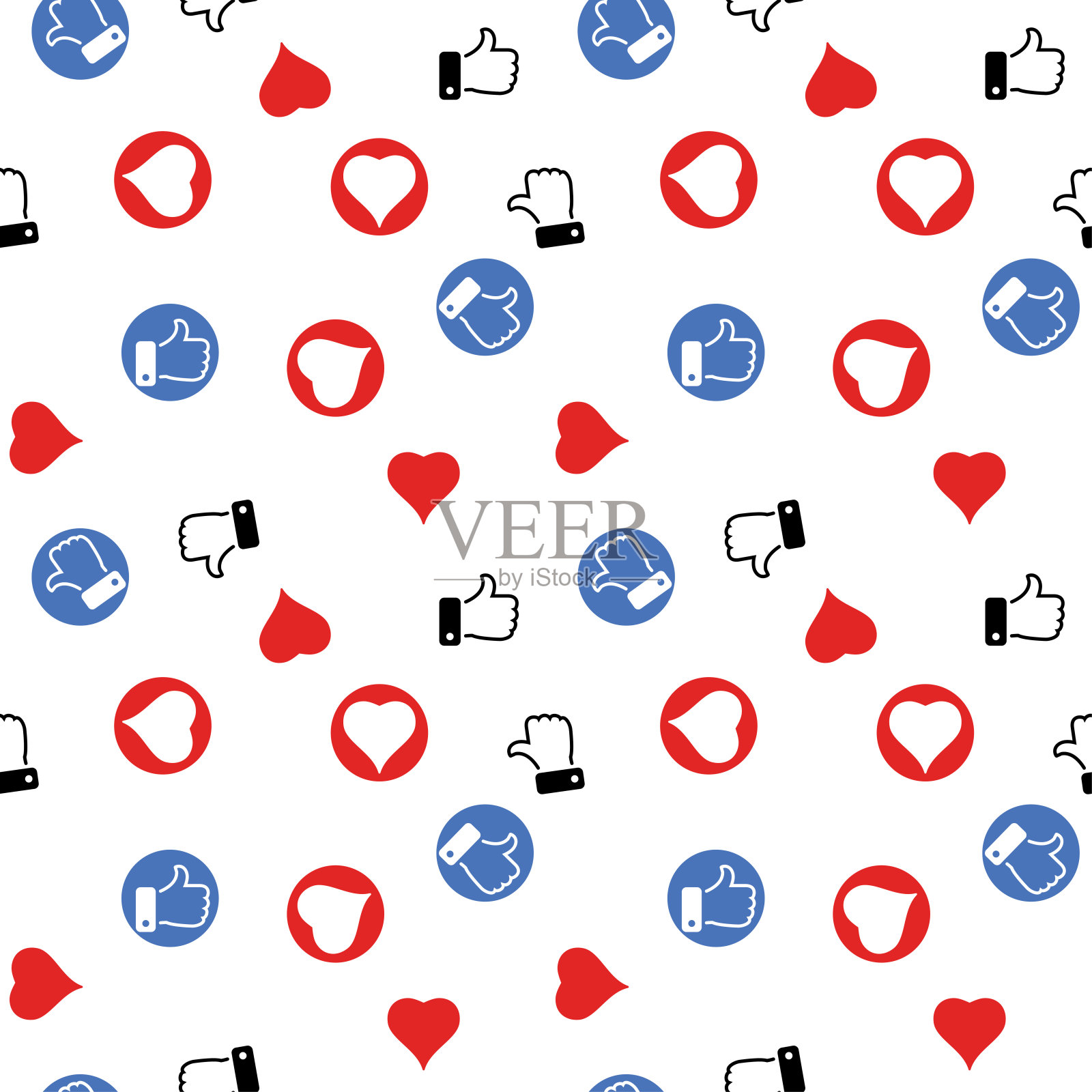 社交媒体无缝模式插画图片素材