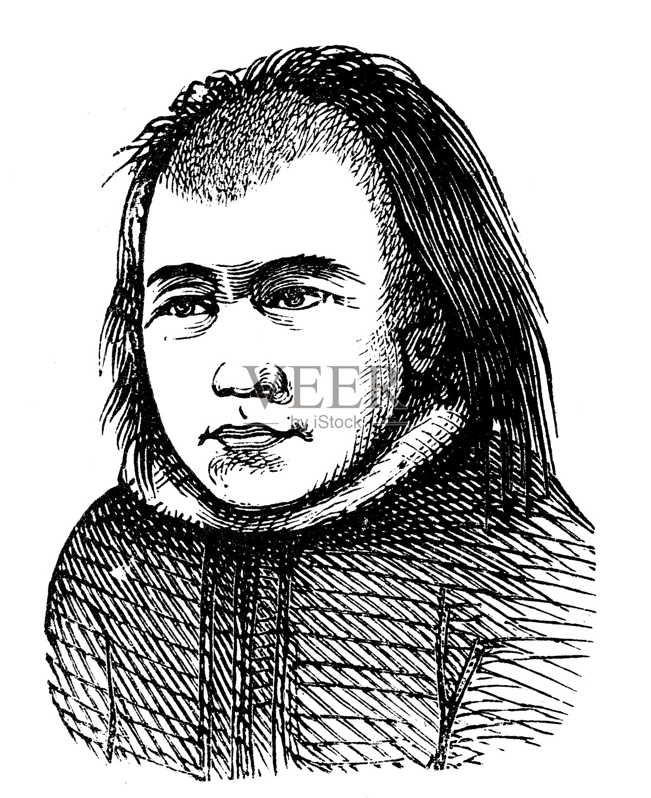 古董插图，民族志和土著文化:中亚和东欧，Ostyak (Kanthy, Ket)人插画图片素材