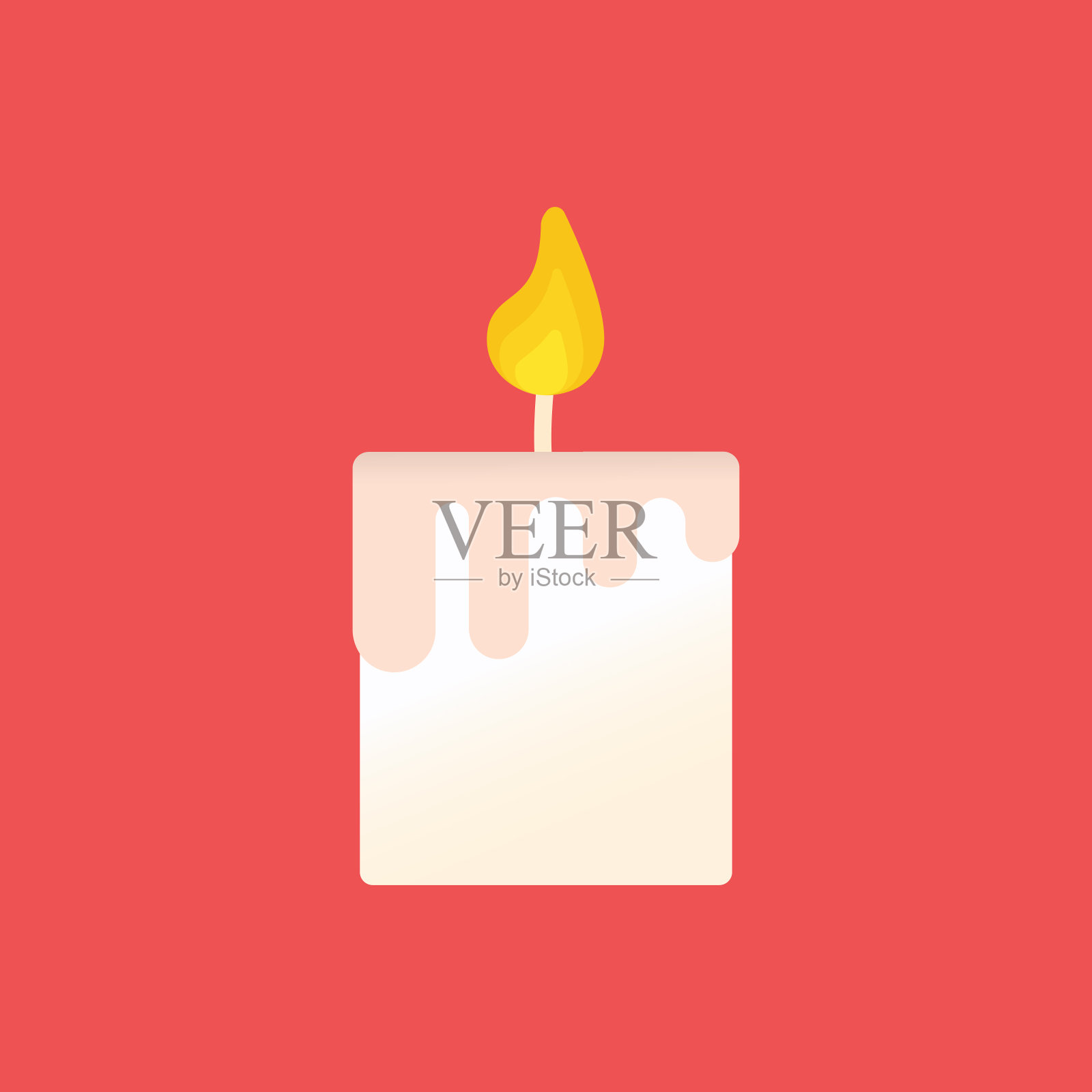 蜡烛平图标。平面矢量插图符号设计元素插画图片素材