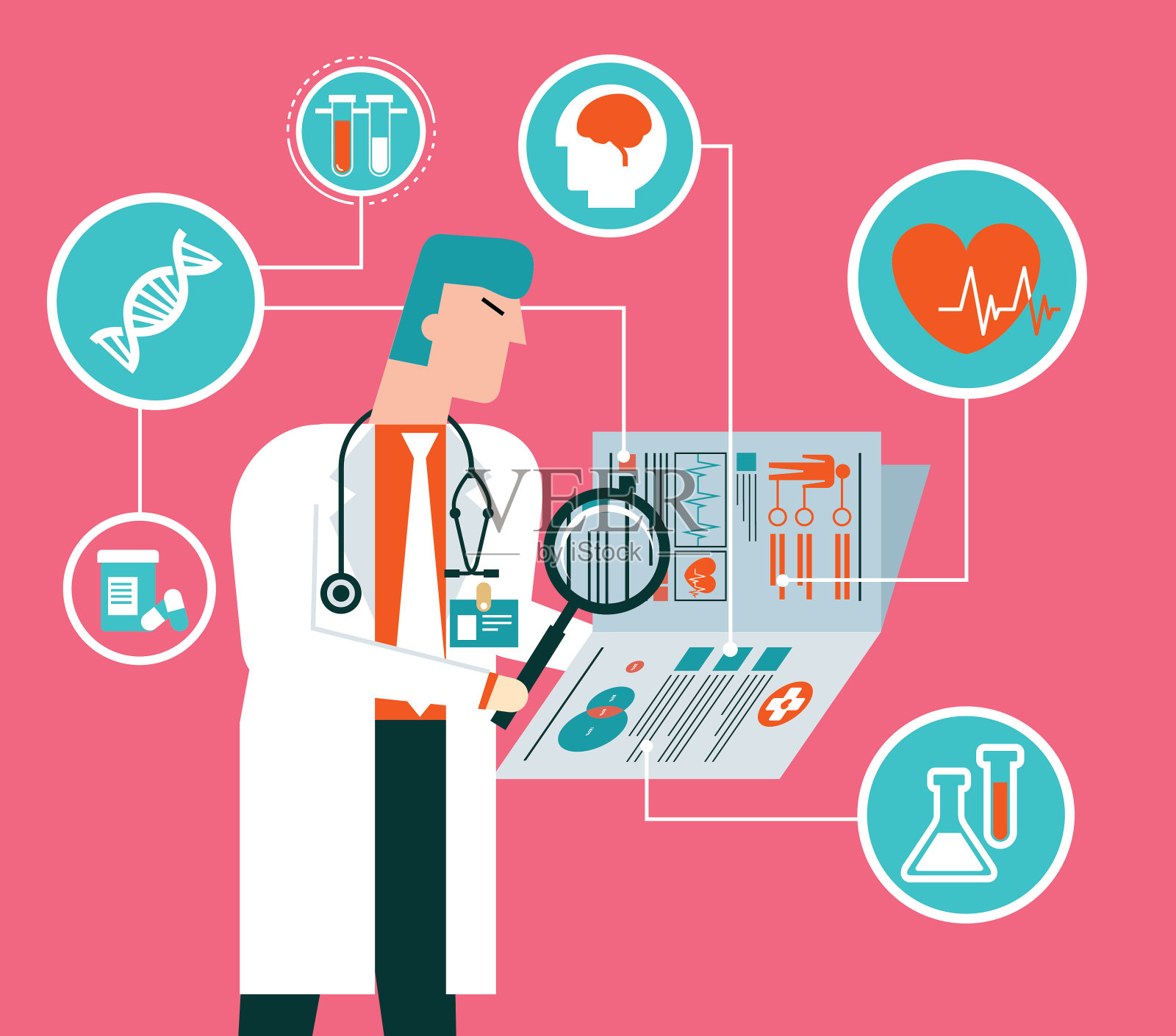 临床记录插画图片素材