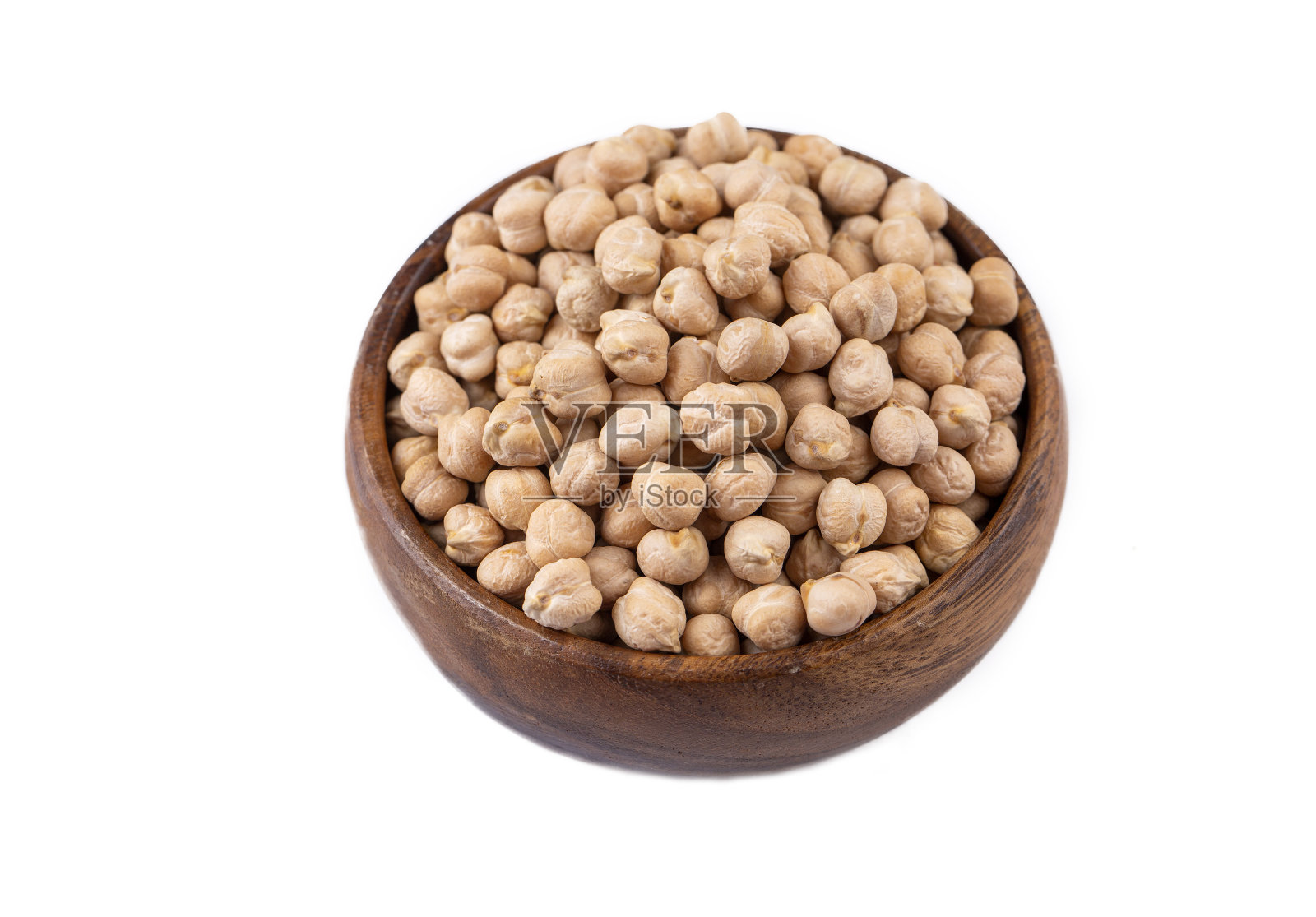 白色背景上的生鹰嘴豆干照片摄影图片