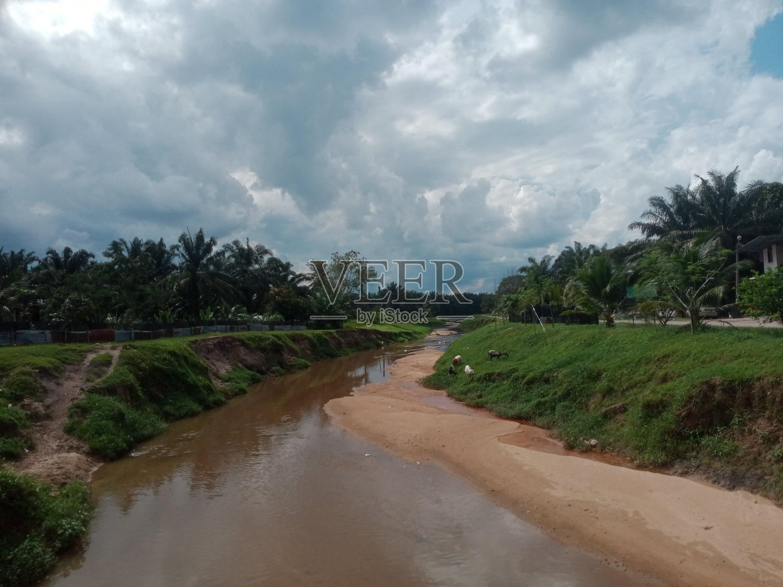 一条干涸的河流照片摄影图片