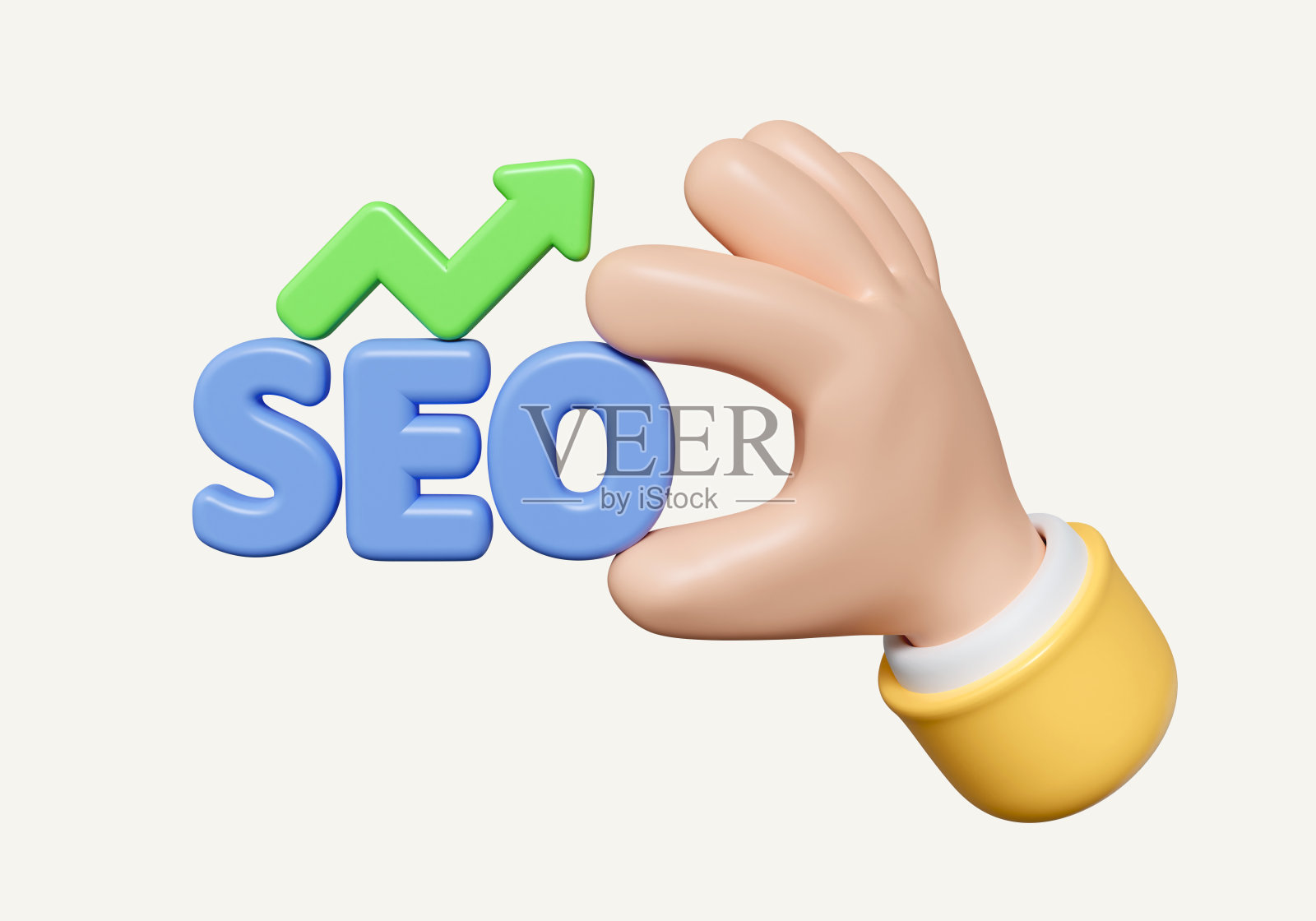 3d搜索引擎优化和网络营销SEO标志。图标孤立在白色背景。3d渲染图。剪切路径。照片摄影图片