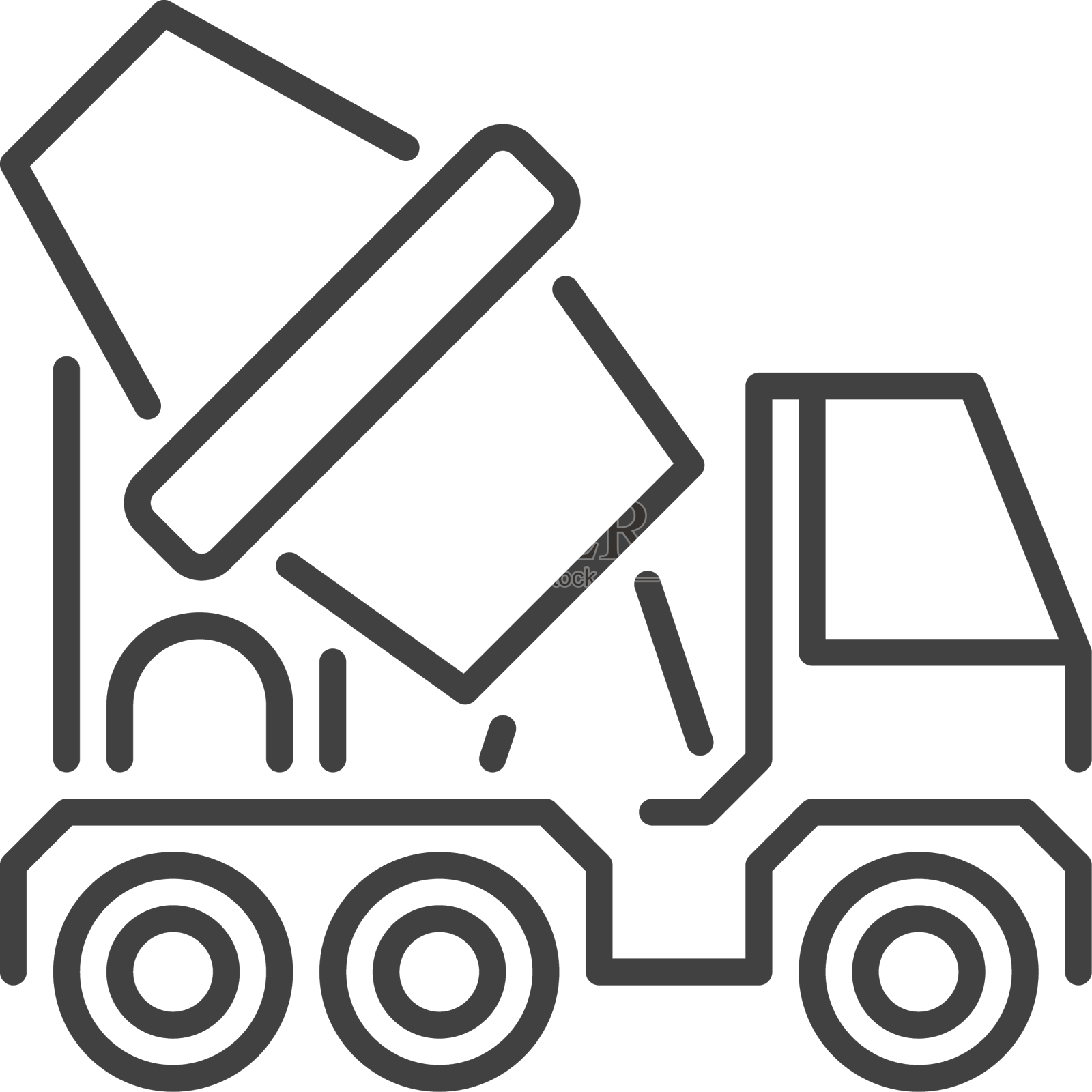 混凝土搅拌车概念图标在薄设计元素图片