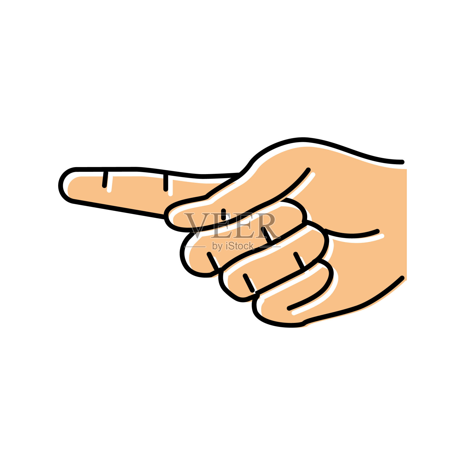 指针手势颜色图标矢量插图插画图片素材