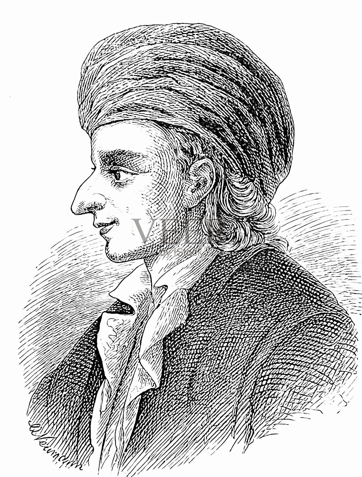 Christian Ludwig Liscow，德国启蒙运动时期的外交官和讽刺作家插画图片素材