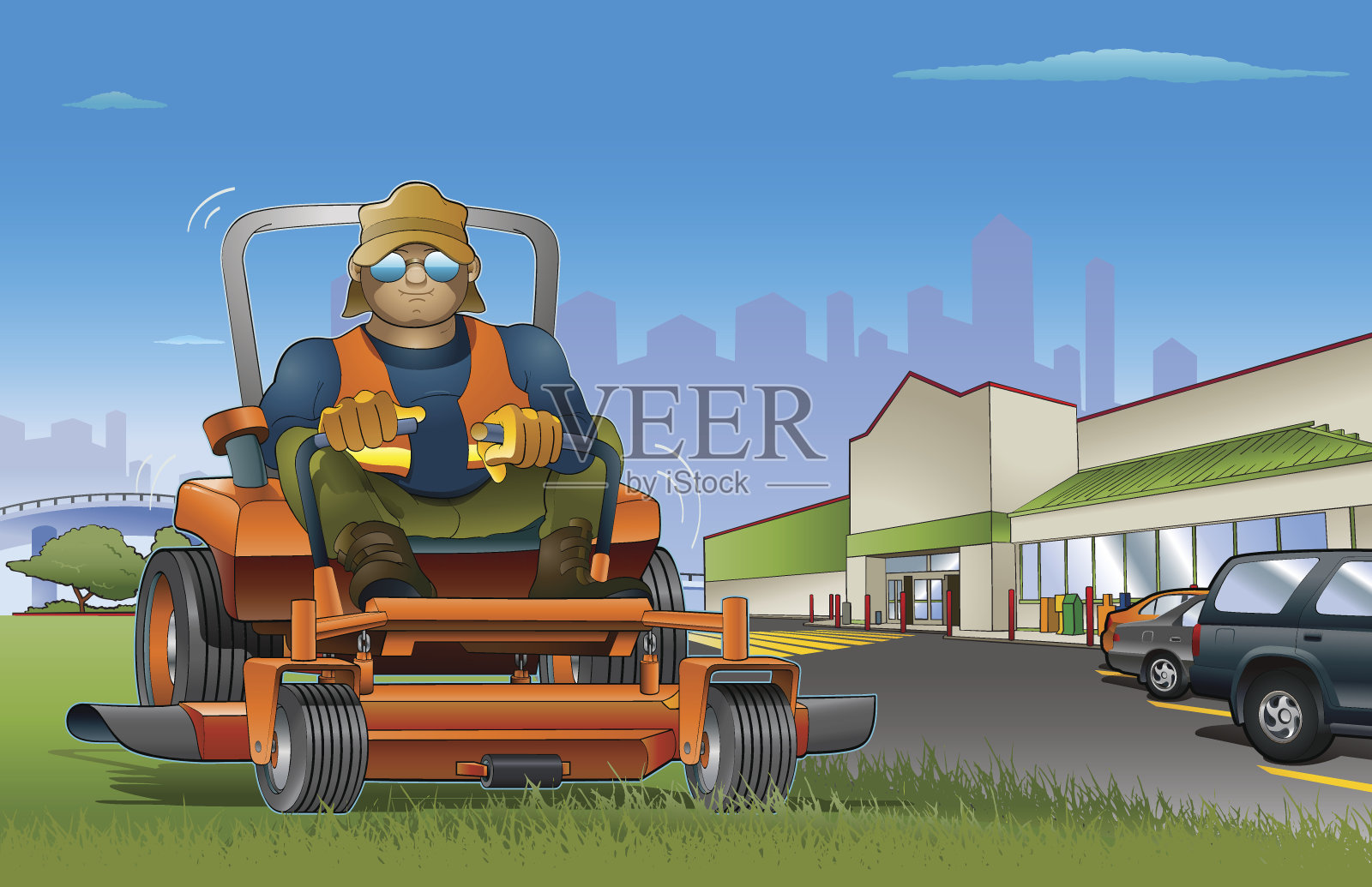 割草机插画图片素材