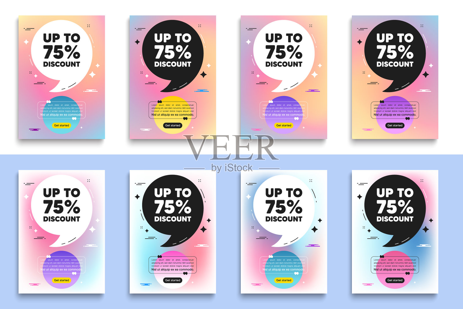 高达75%的折扣销售报价的价格标志设计模板素材