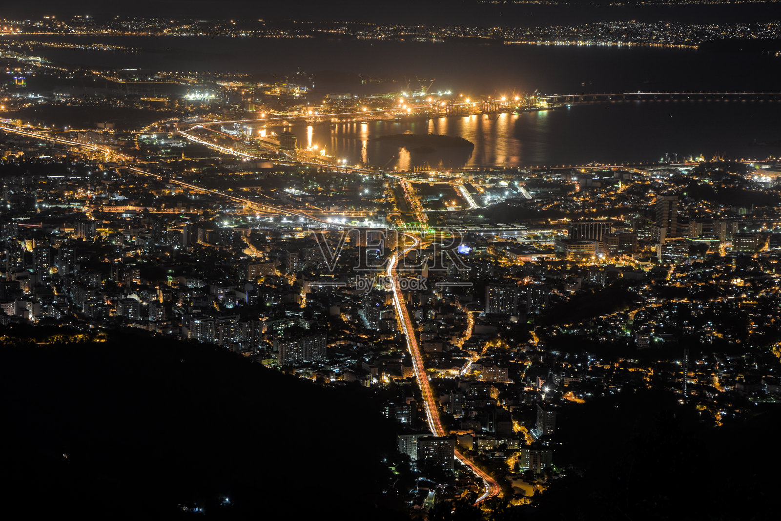 从科尔科瓦多到里约热内卢的夜晚照片摄影图片