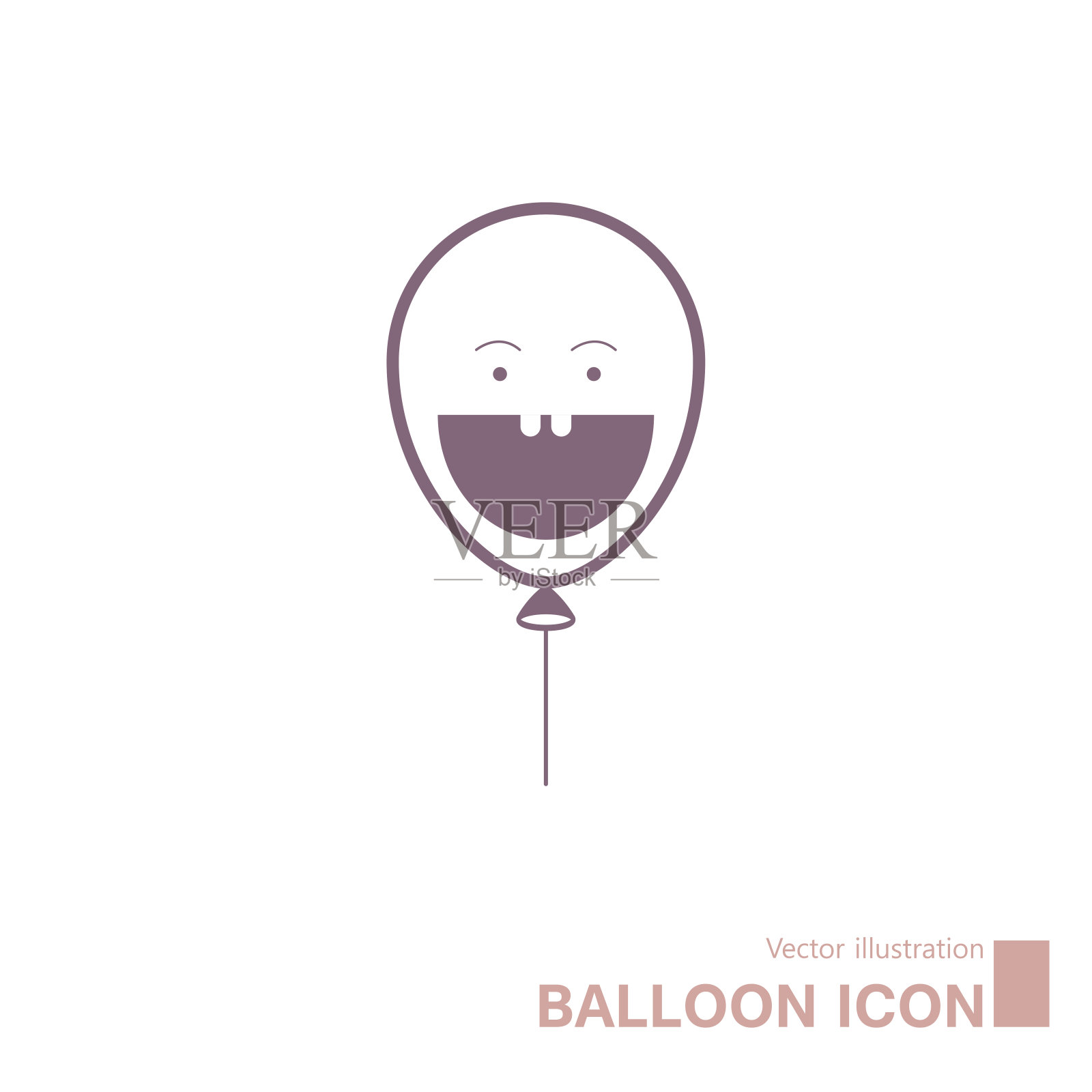 矢量画气球，气球上有笑脸。插画图片素材