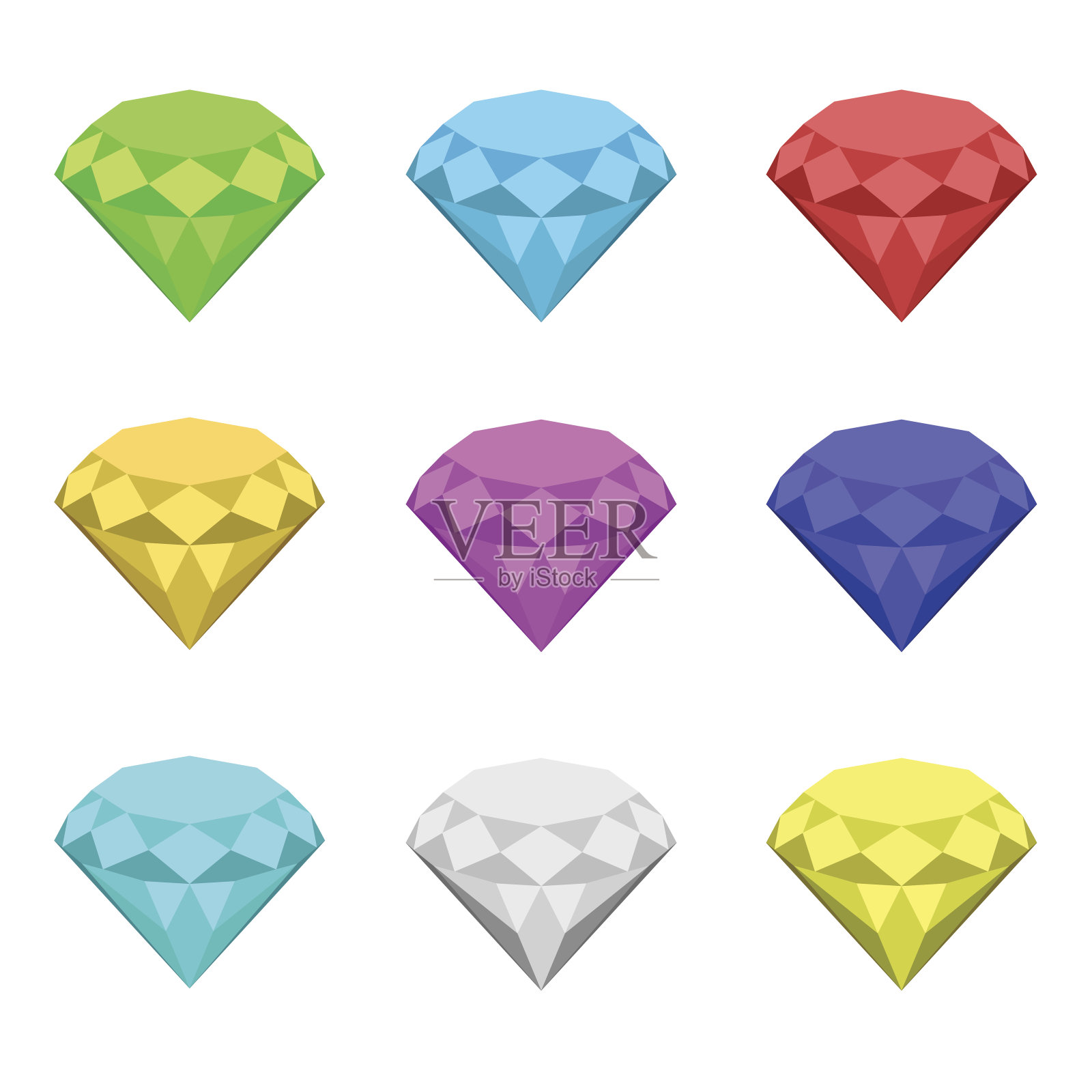 钻石图标设置插画图片素材
