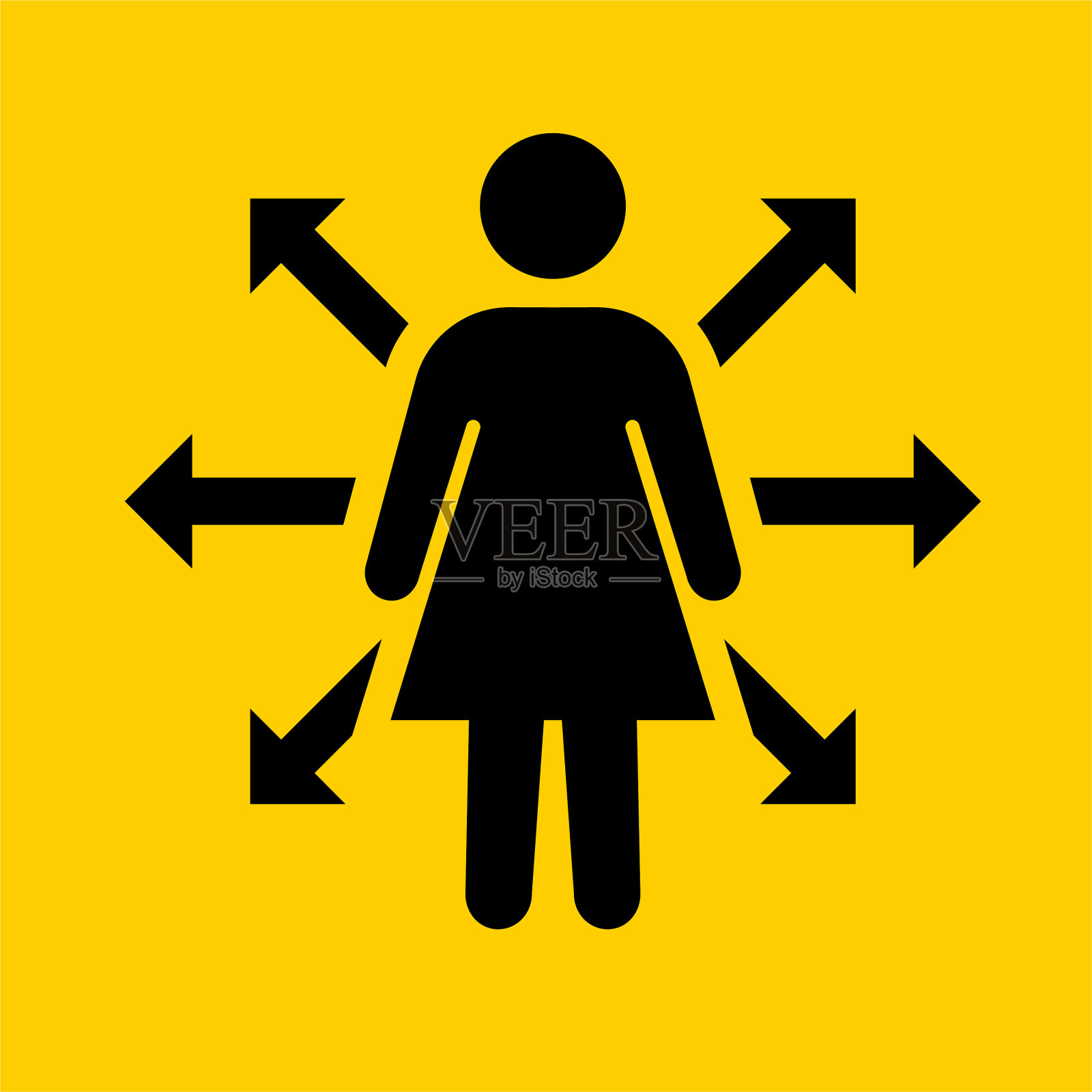 被隔离的妇女检疫图标设计元素图片