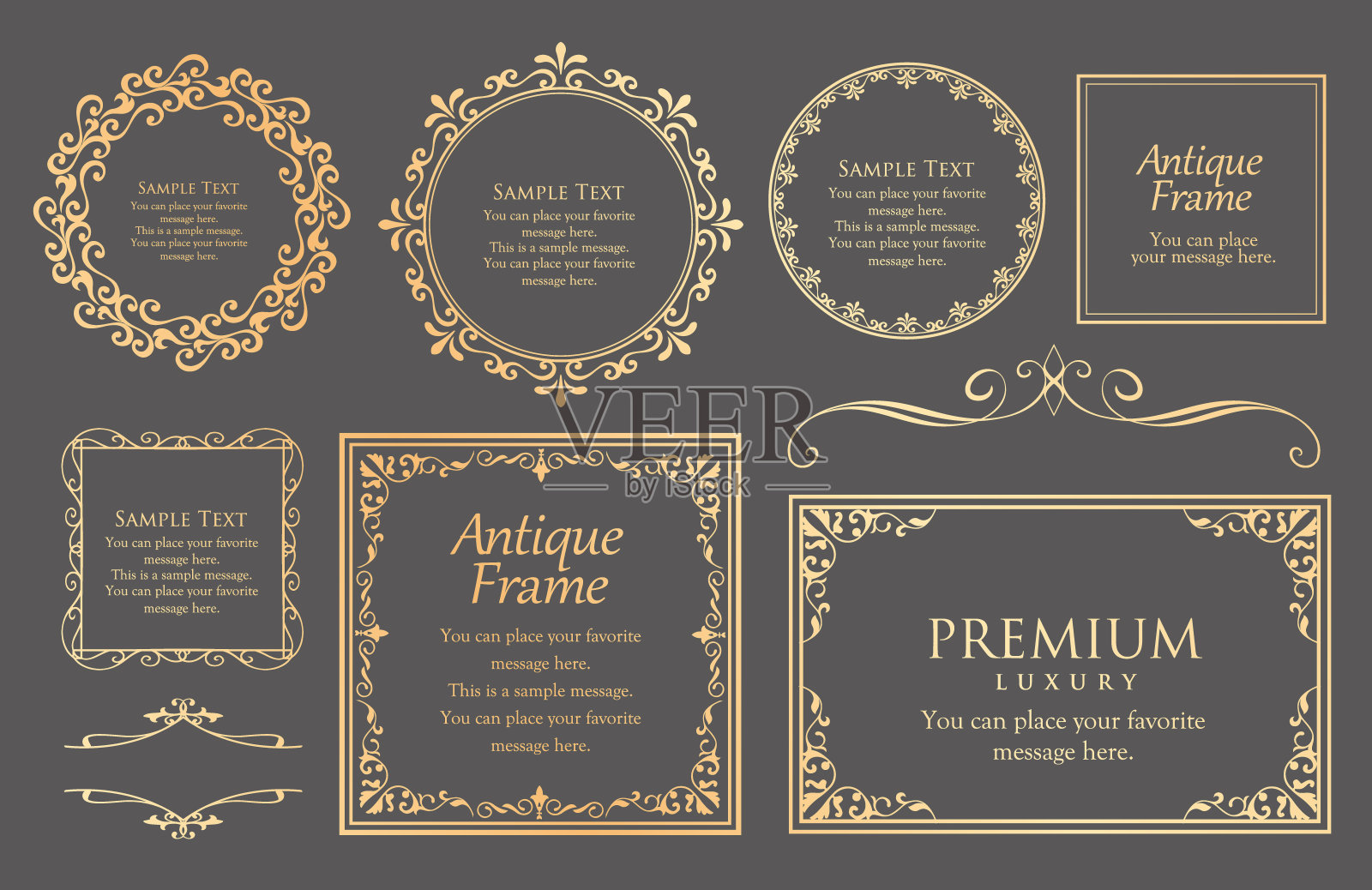 仿古框架材料插画图片素材