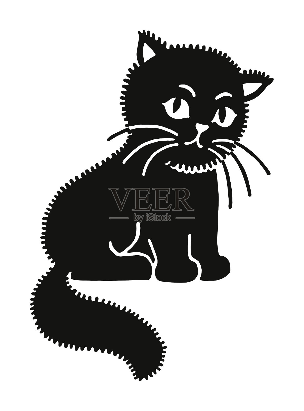 黑色的猫设计元素图片