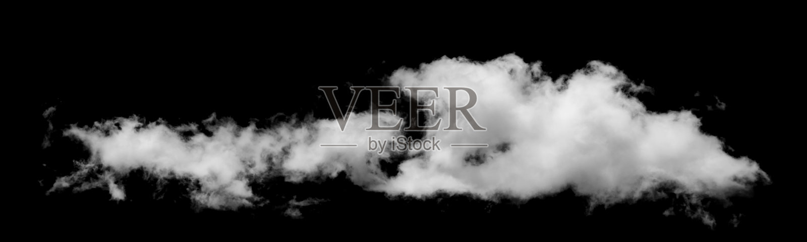 白色的云孤立在黑色的背景，纹理烟雾，刷效果照片摄影图片