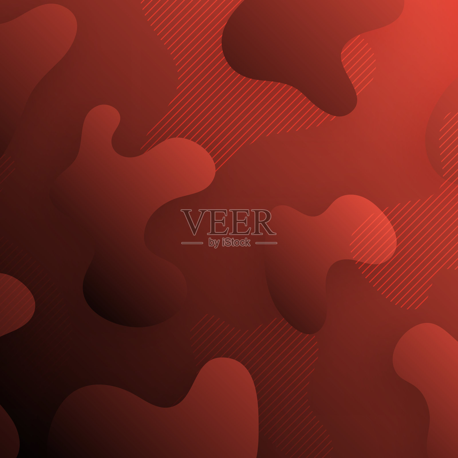 在红色渐变背景上使用流体形状的抽象设计插画图片素材