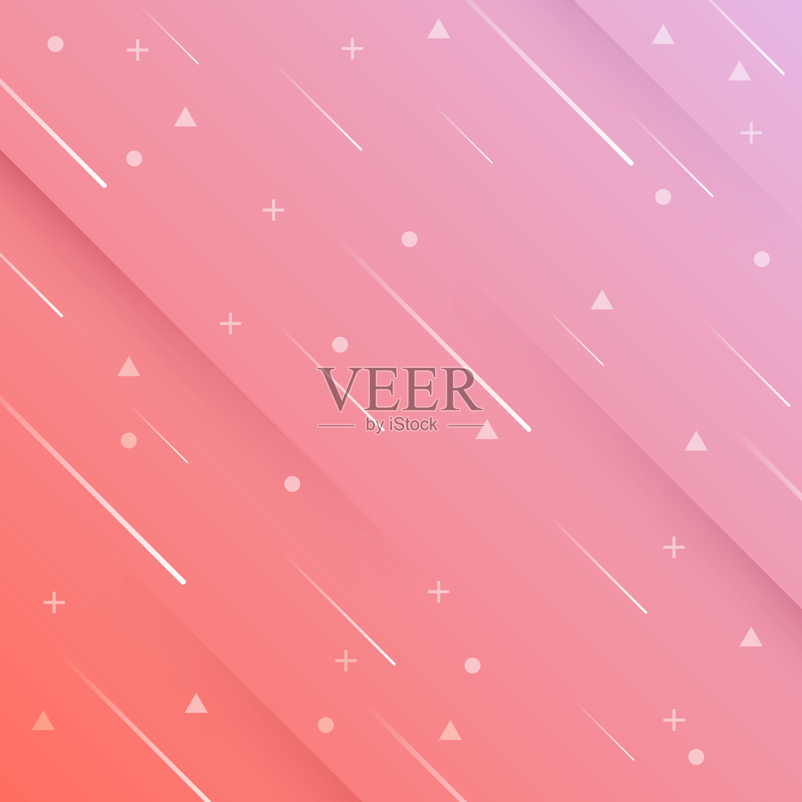 抽象设计与几何形状-时尚的粉色梯度插画图片素材