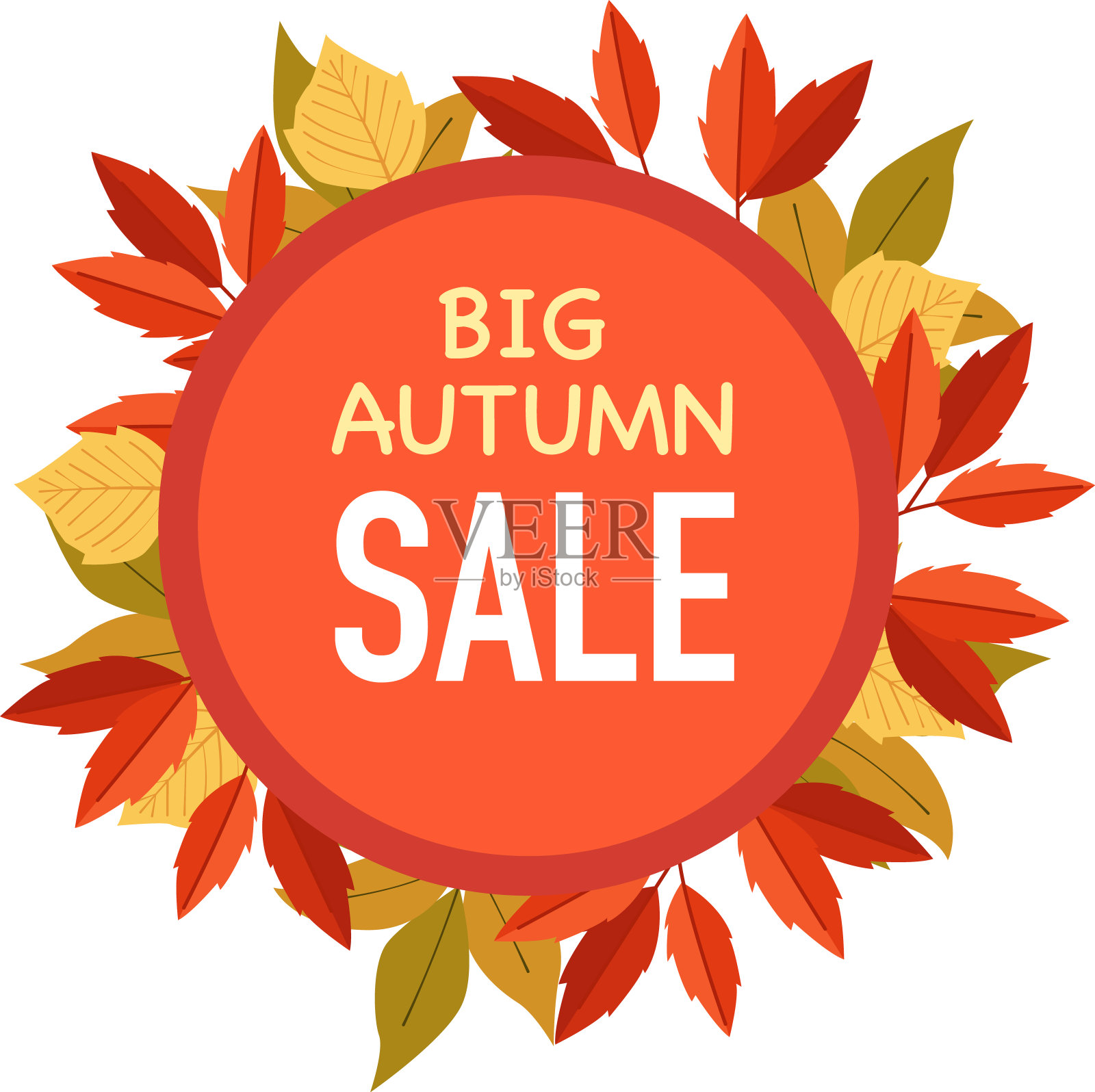 元素标签模板秋季销售插画图片素材