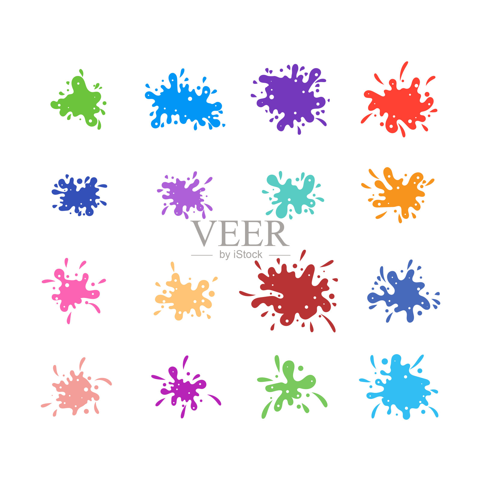 插图飞溅收集与平面颜色插画图片素材