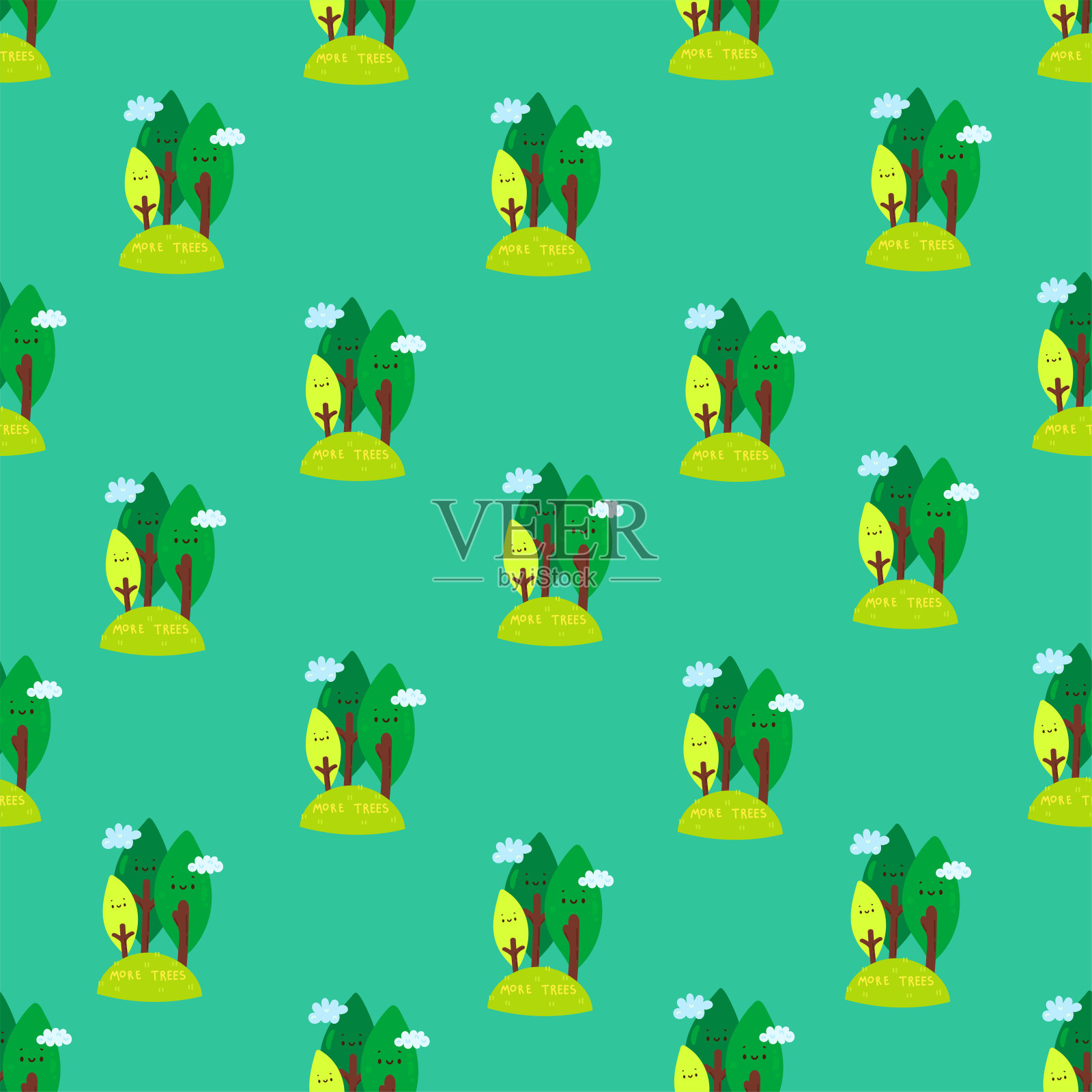 无塑料，绿色环保，零浪费的理念。减量、再利用、垃圾、循环、腐烂——生态生活方式，可持续发展。平面手绘风格插图无缝图案矢量绘制。插画图片素材