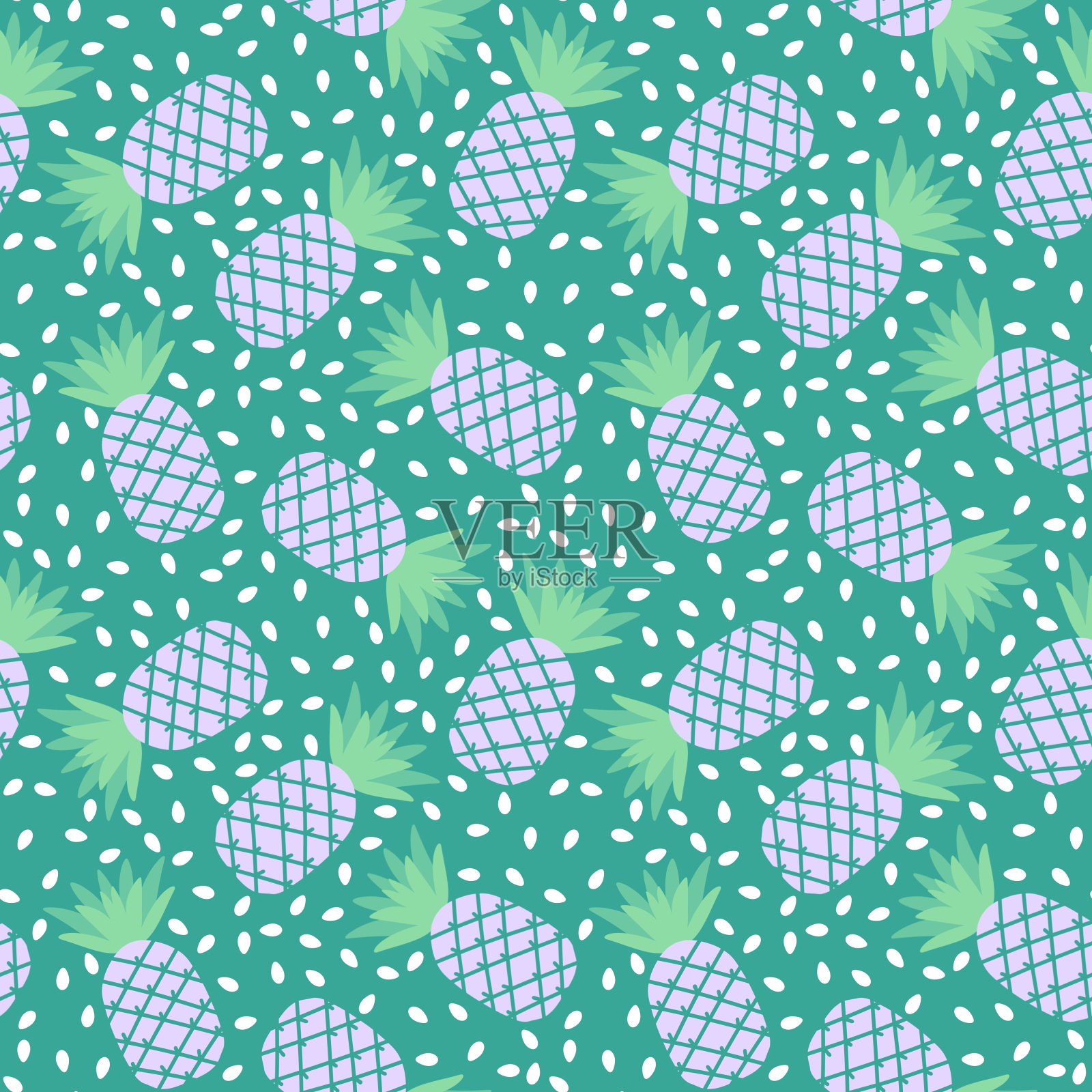 夏季水果无缝图案的孩子和面料插画图片素材