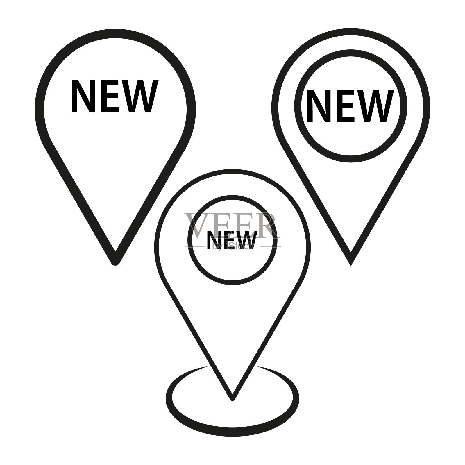 新的图标引脚集。矢量插图。每股收益10。插画图片素材