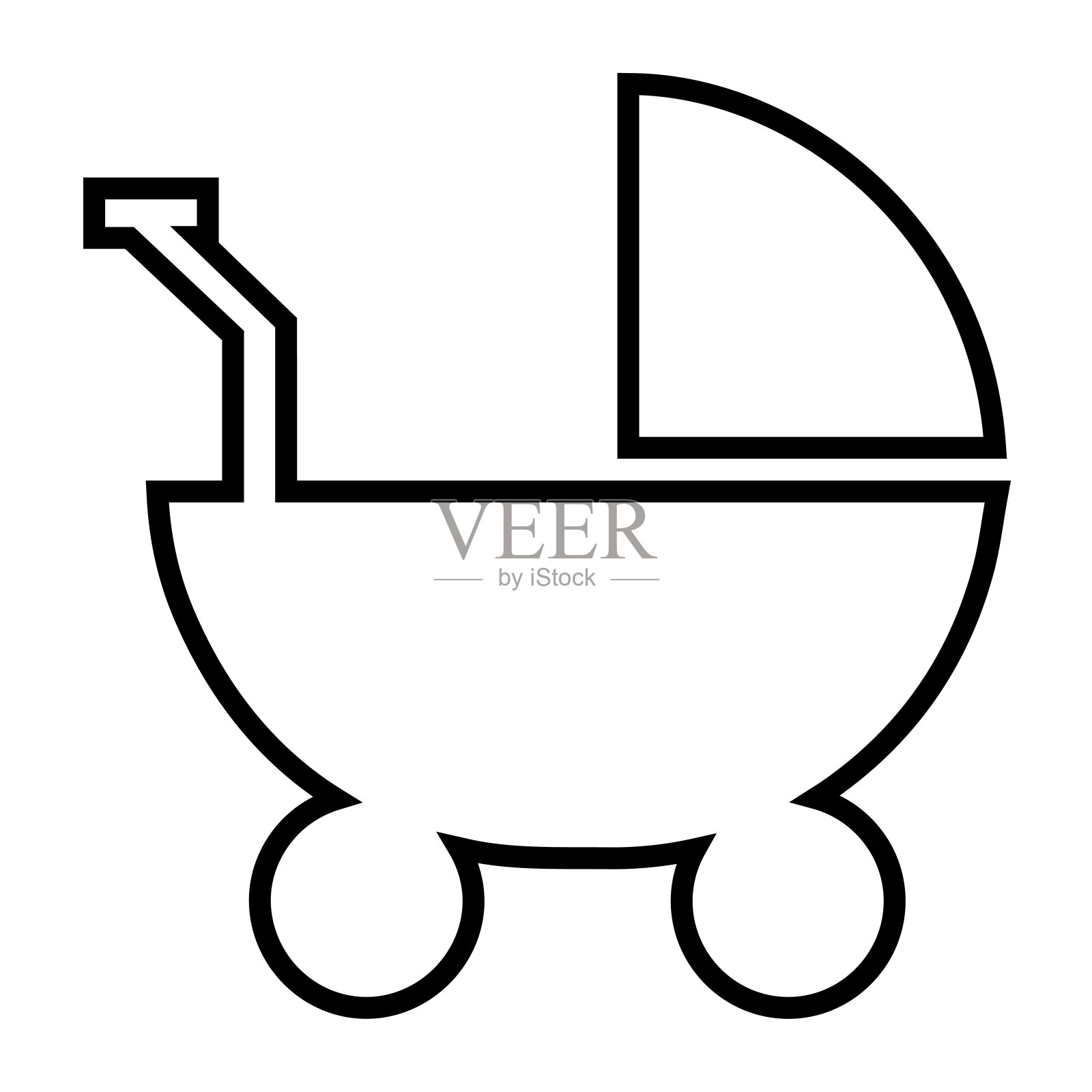 婴儿车，婴儿车，婴儿车贴纸图标插画图片素材