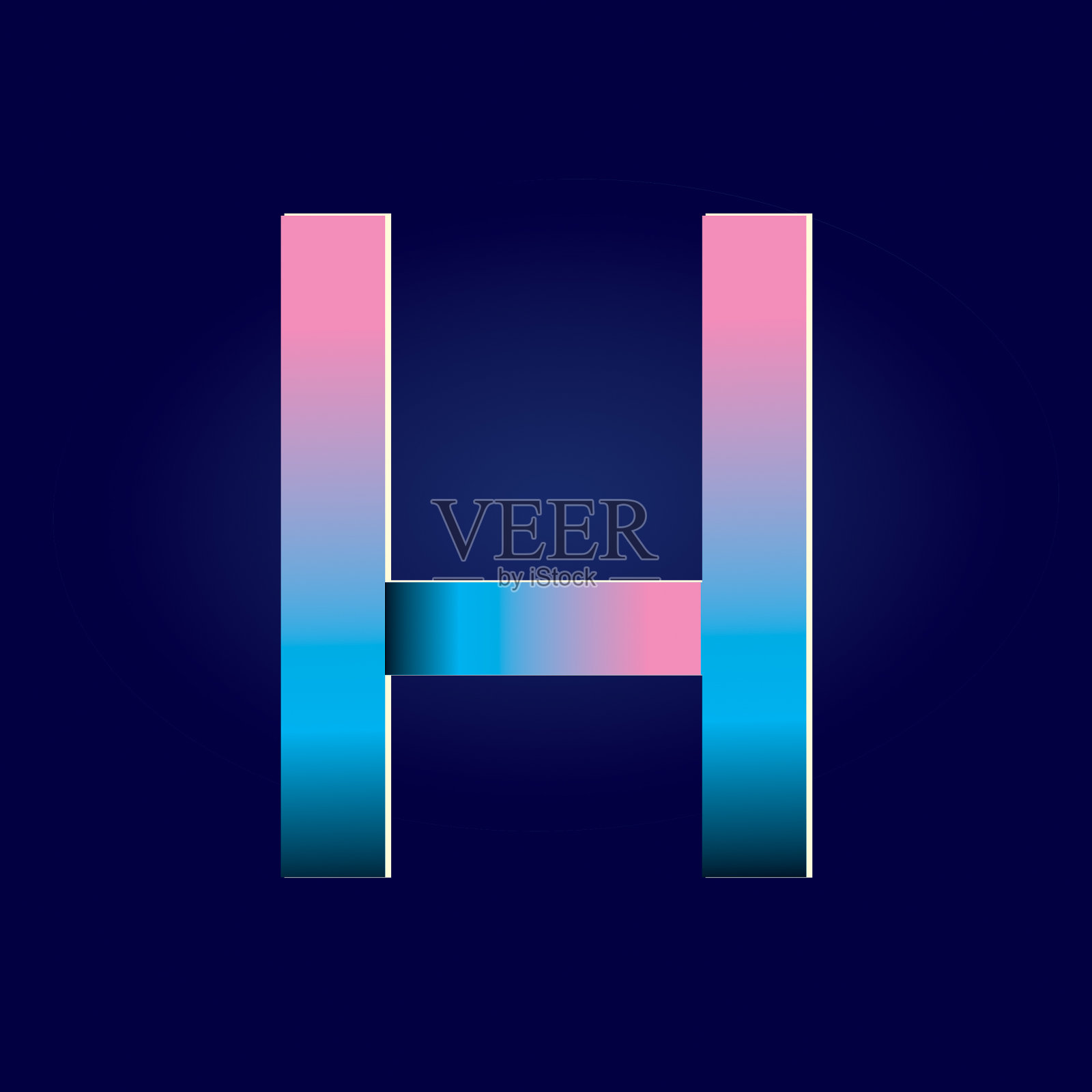 淡粉色和电蓝色渐变字母大写字母设计元素图片