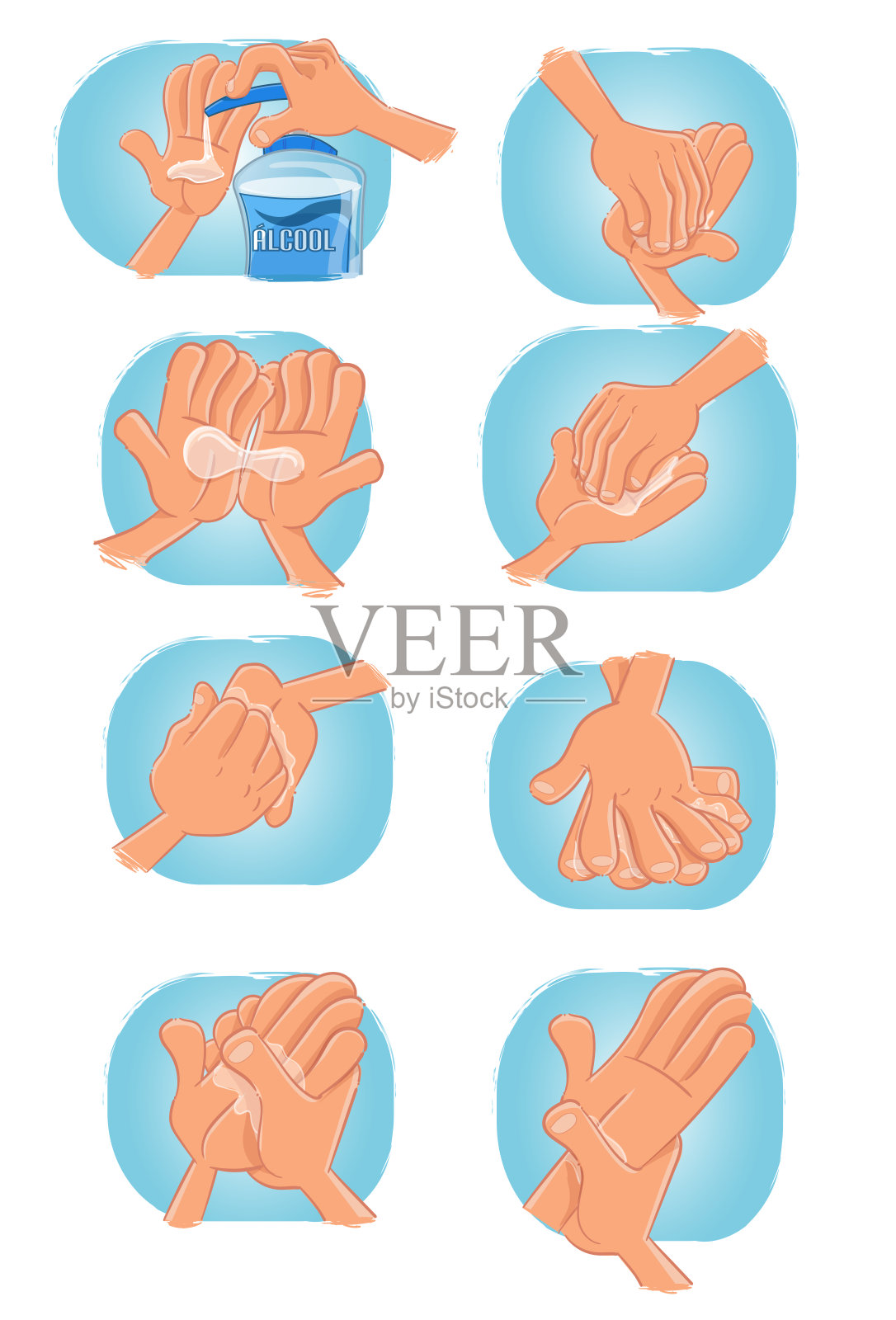 洗的手插画图片素材