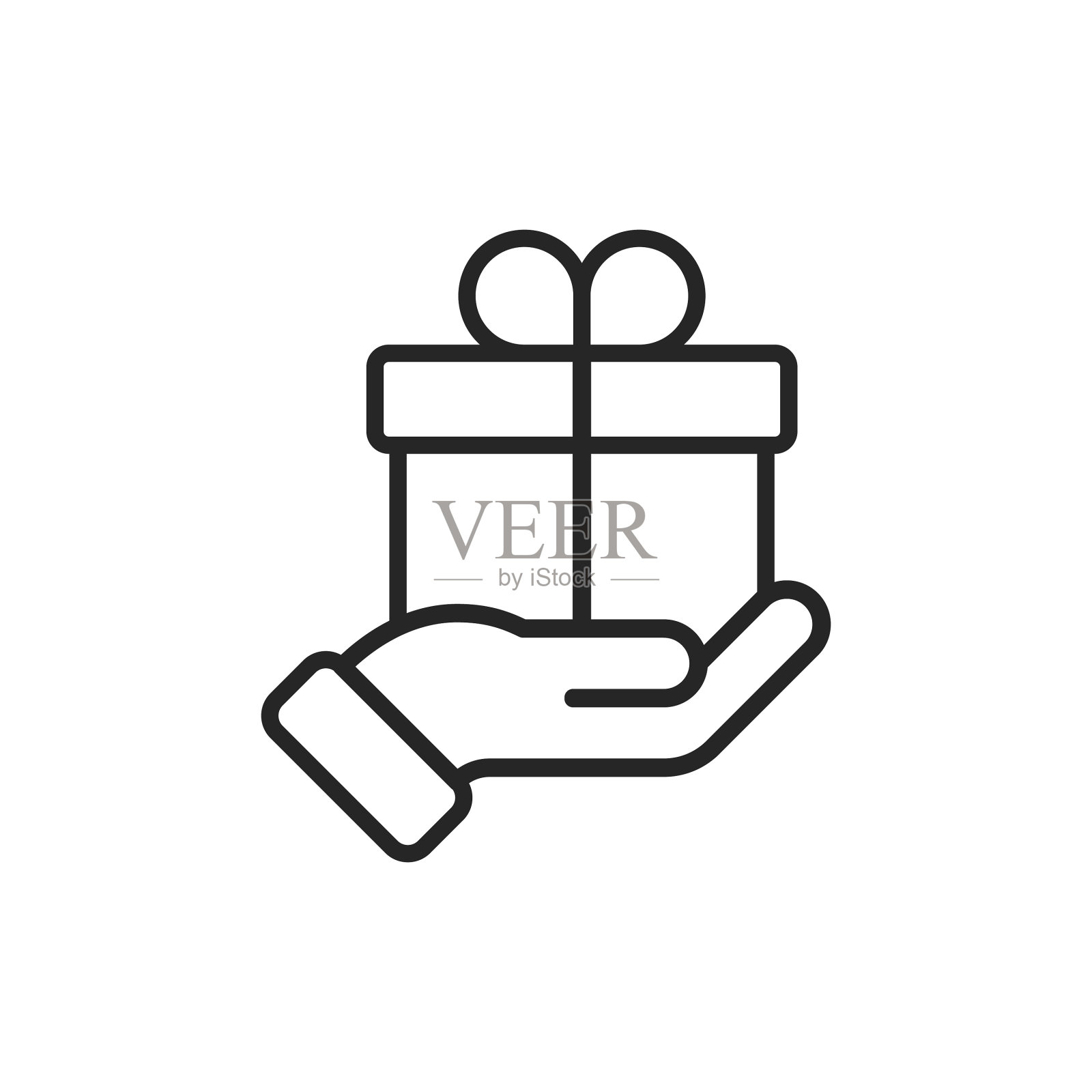 礼品赠送线图标。可编辑的中风。像素完美。移动和网络。插画图片素材