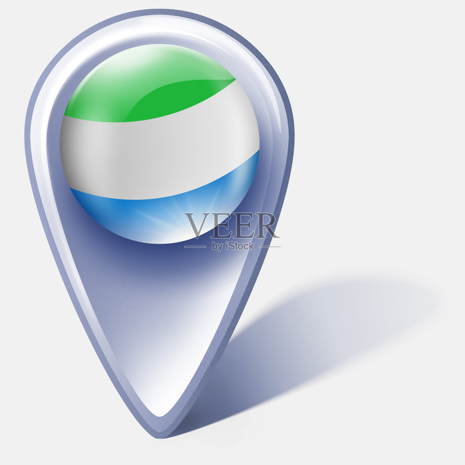 塞拉利昂按钮地图指针与标志隔离在白色插画图片素材