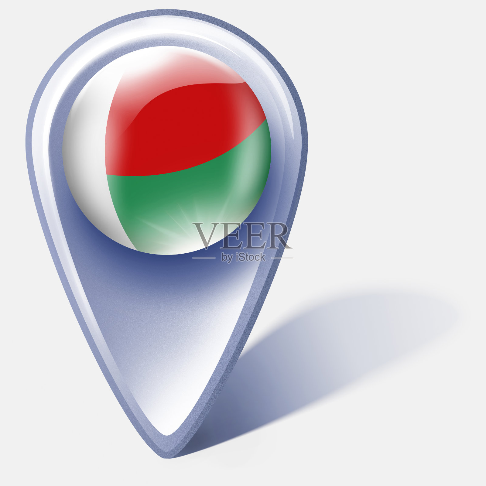 马达加斯加按钮地图指针与标志隔离在白色插画图片素材