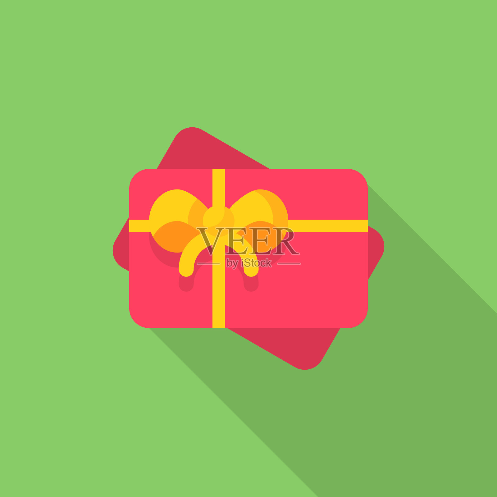 礼品卡平面图标。像素完美。移动和网络。插画图片素材