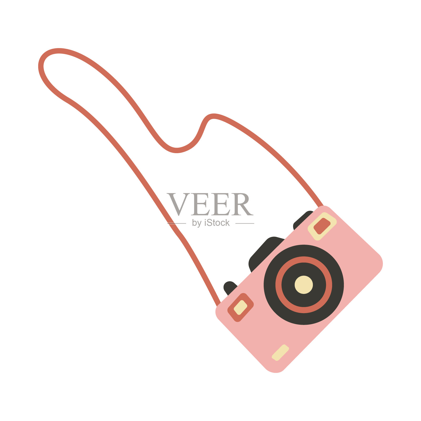 手绘复古相机和摄影设备。插画图片素材