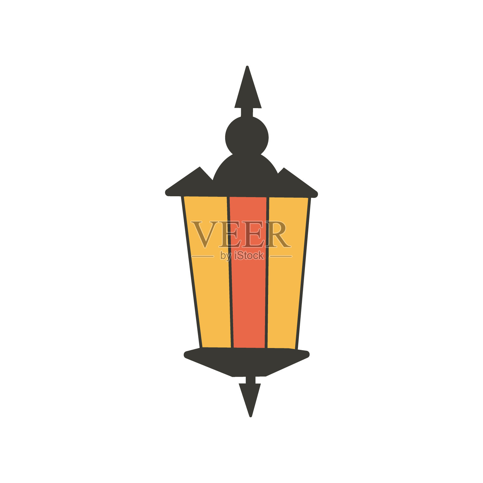 的灯笼。复古的火炬。插画图片素材