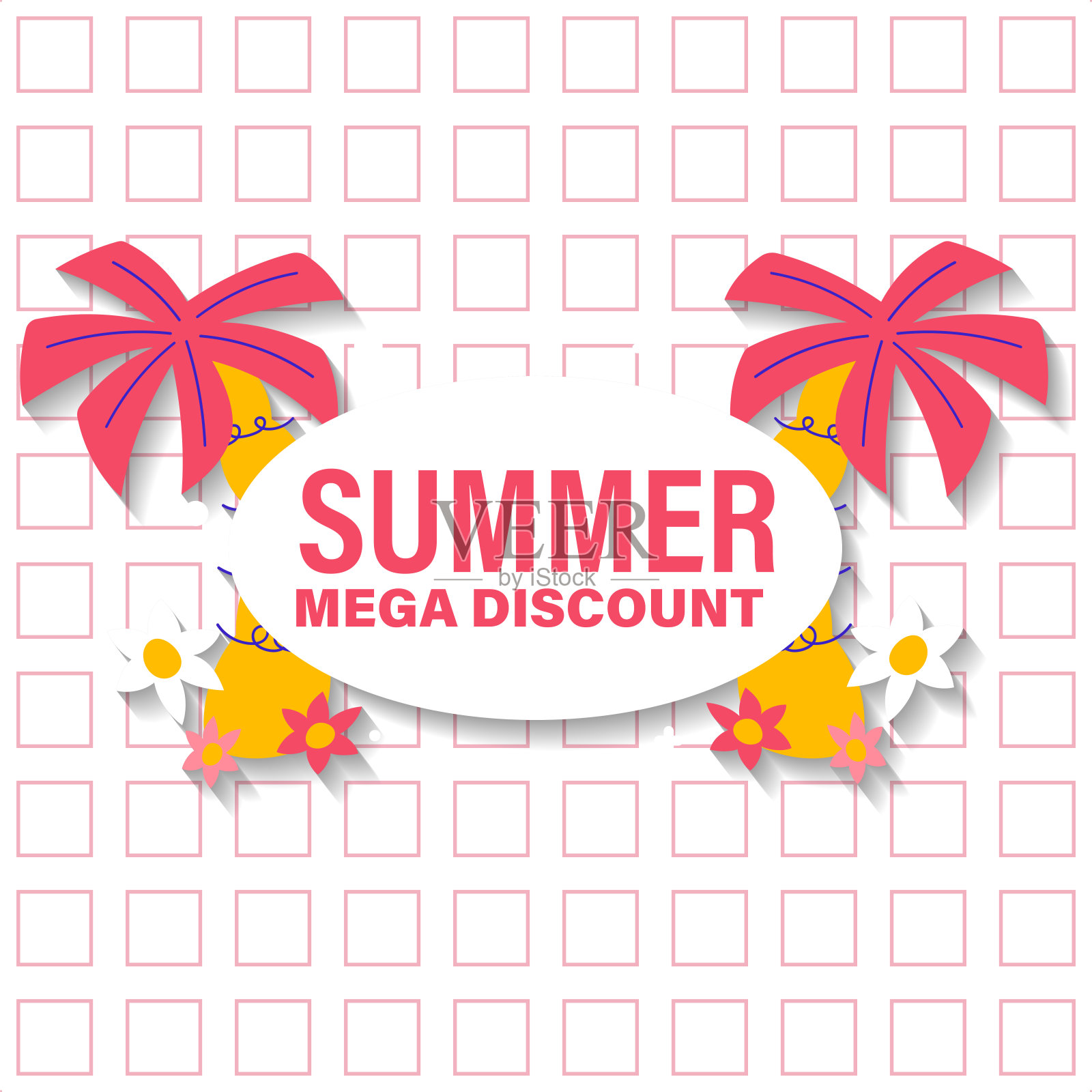 夏季促销宣传册折扣矢量素材，社交媒体优惠券，宣传单，购物券，网站活动广告插画图片素材