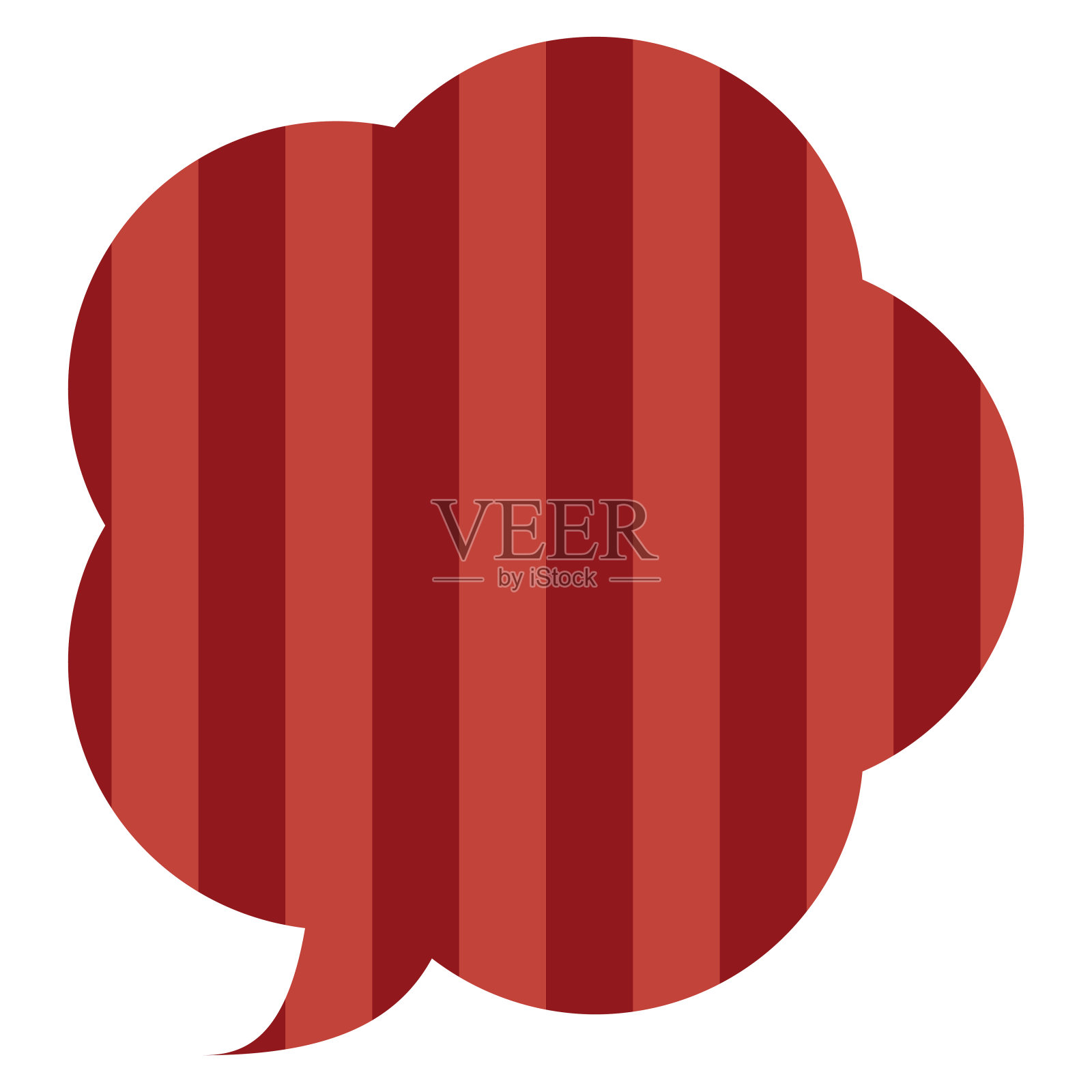 语音气泡8[红色条纹图案]插画图片素材