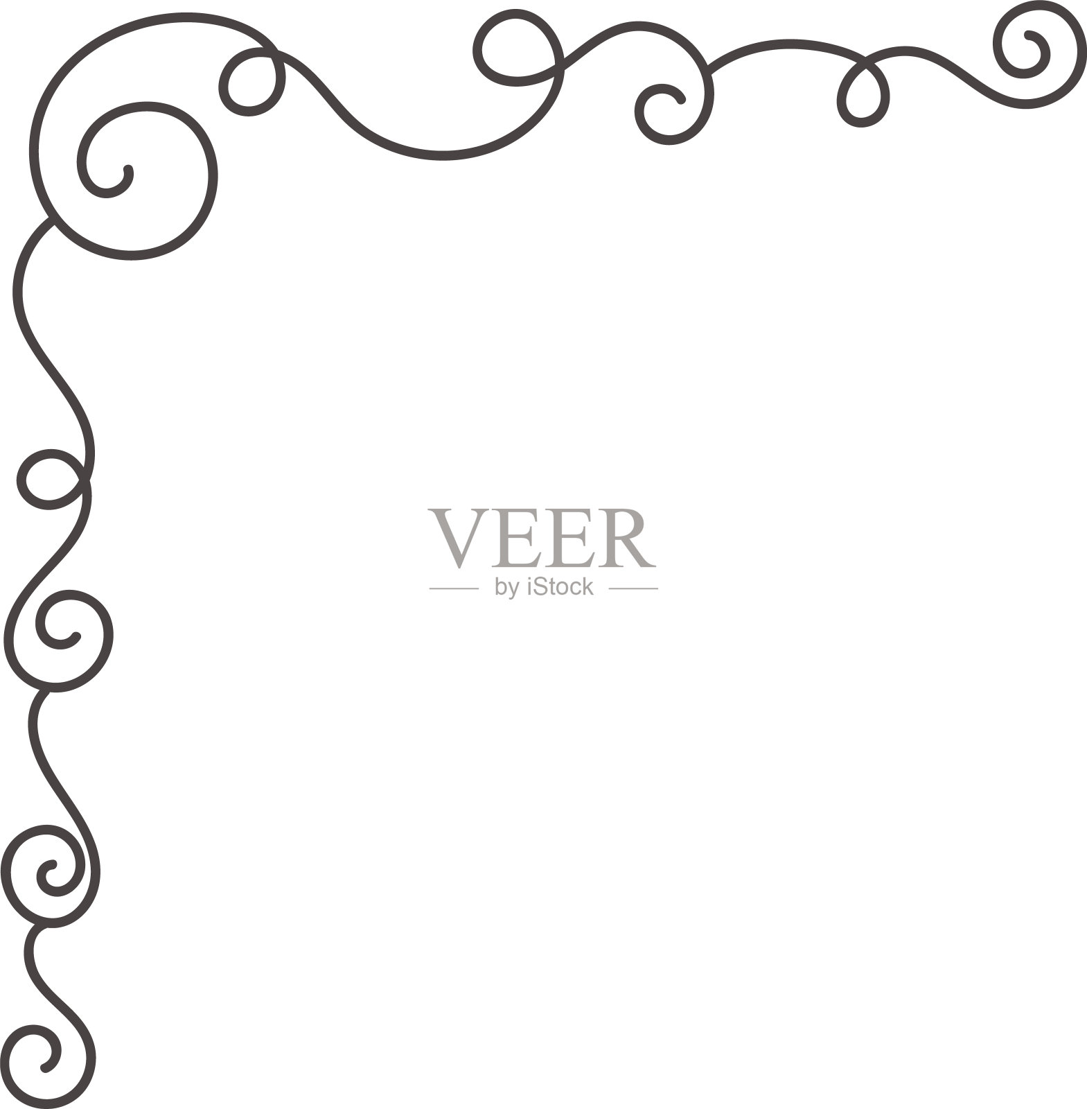 角边书法线插画图片素材