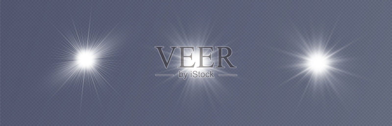 星光发光效果。明亮的粒子，光芒四射。星星。插画图片素材