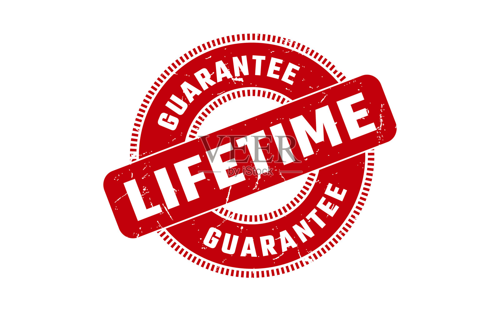 终身保证橡皮图章矢量插画图片素材