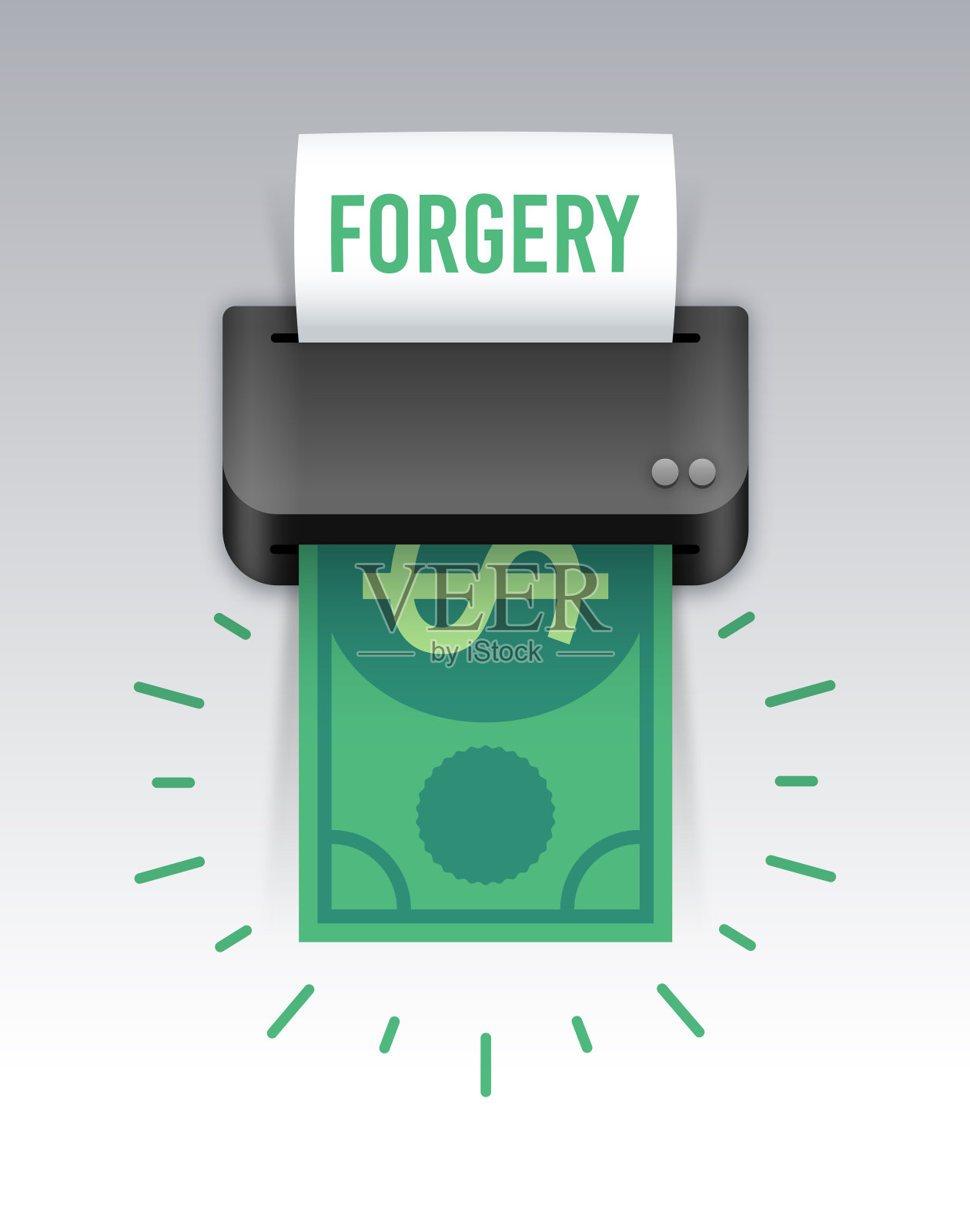 伪造假币印刷插画图片素材